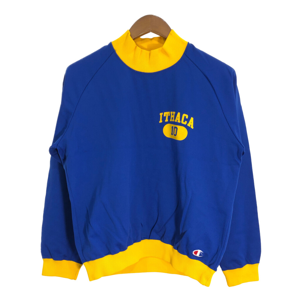 80年代 USA製 Champion チャンピオン ハイネックスウェット ブルー (メンズ M) 中古 古着 R6990