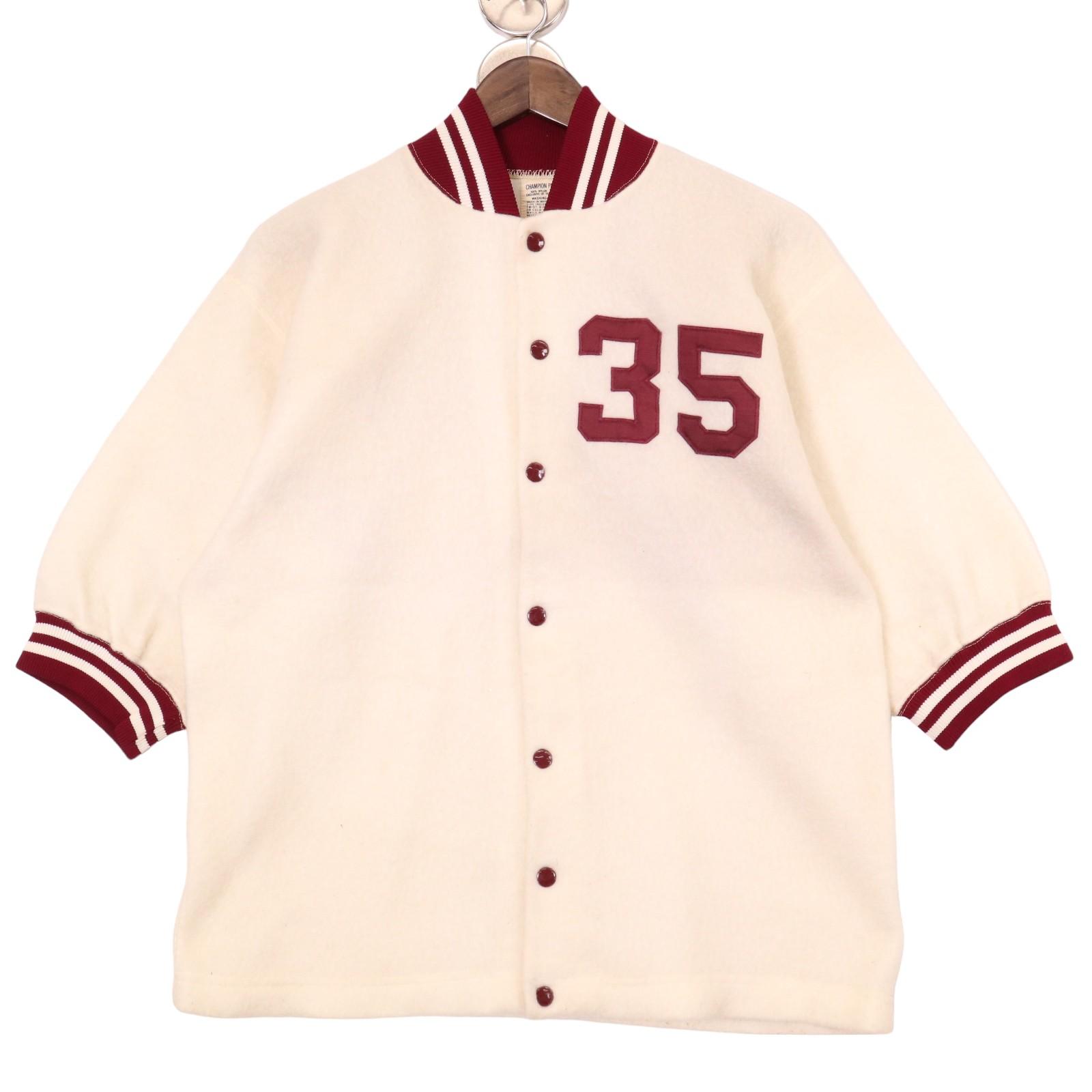60年代 Champion チャンピオン 半袖フリースジャケット ヴィンテージ アイボリー(メンズ MEDIUM)中古 古着 A1101