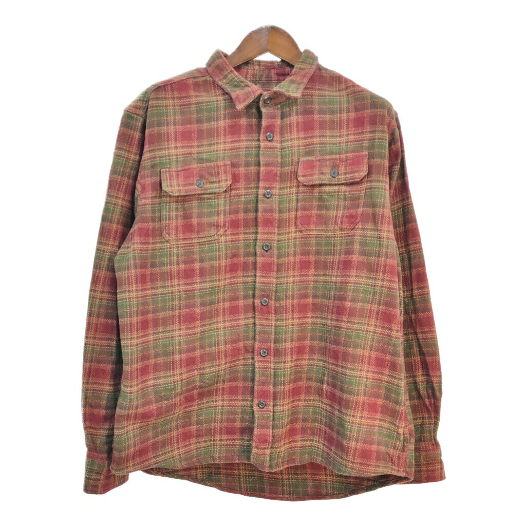 ORVIS オービス　長袖ヘビーフランネルチェックシャツ　カーキ　L古着. ORVIS オービス 長袖ヘビーフランネルチェックシャツ カーキ L