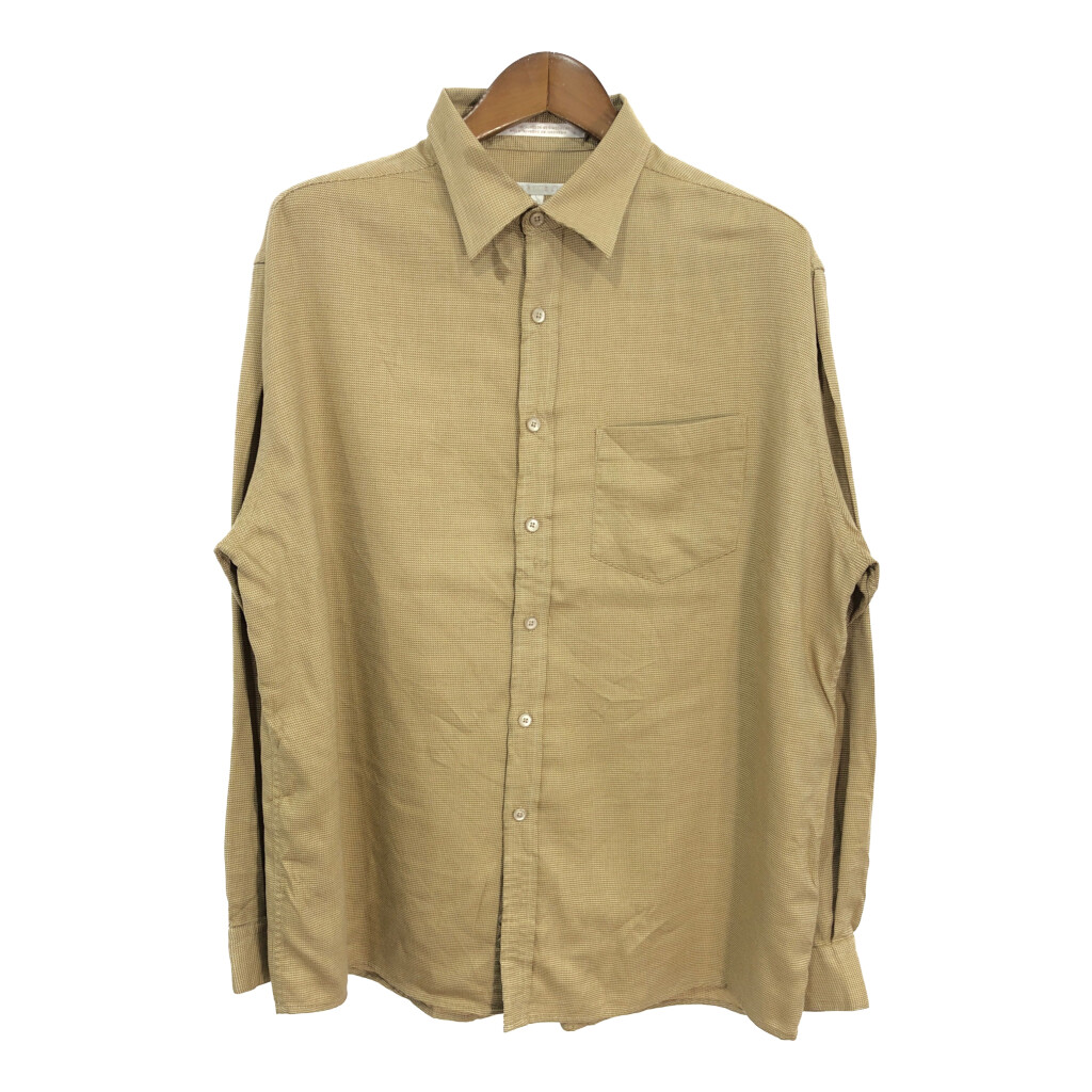 ペリーエリス　00s 総柄　半袖開襟レーヨンシャツ　ベージュ　XL 古着. Perry Ellis ペリーエリス 総柄 -art flower- レーヨン 半袖
