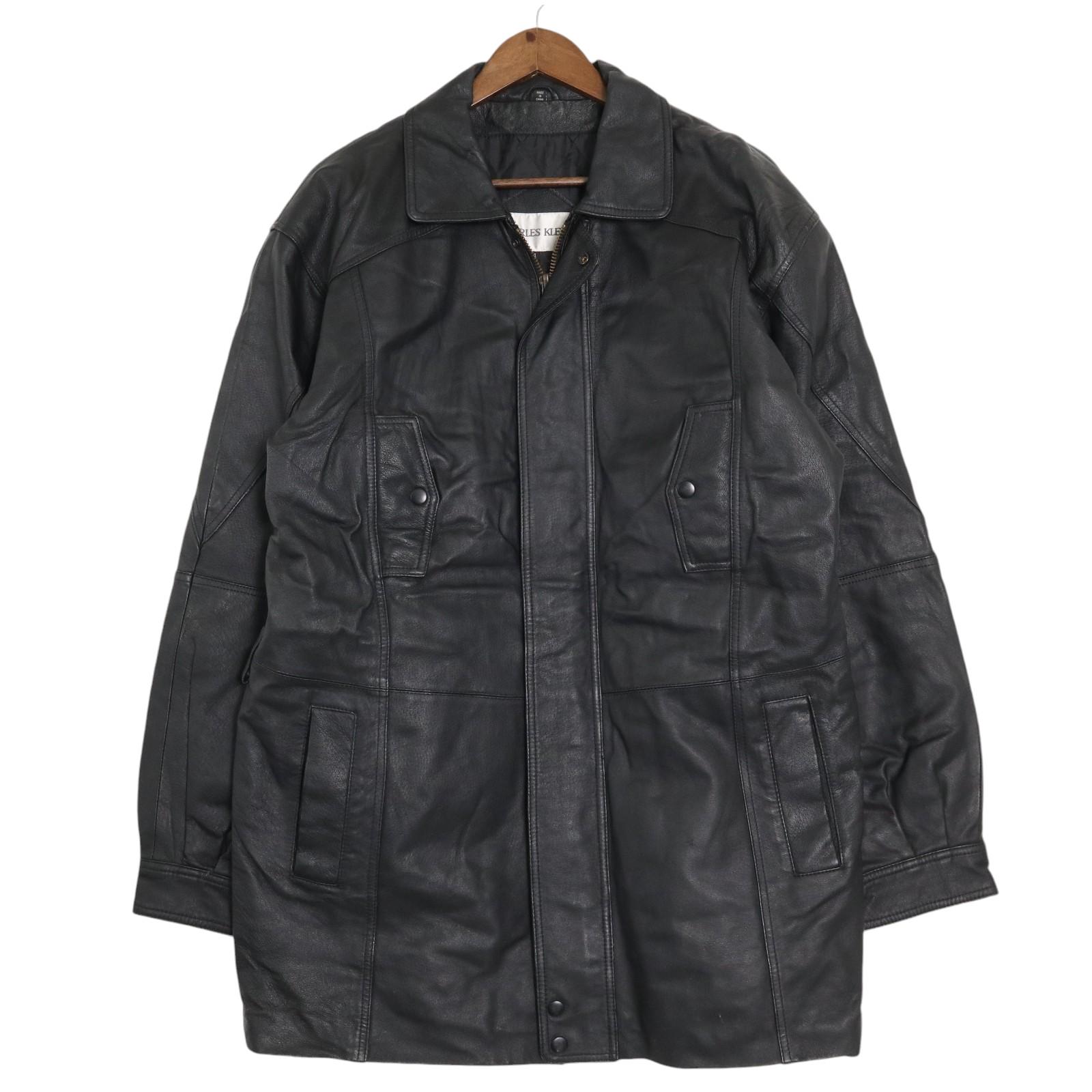 楽天市場】LINE FOR MEN レザーハーフコート ブラック (メンズ 52  