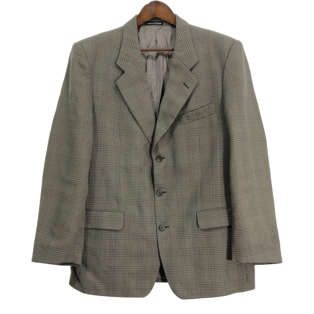 イヴサンローラン テーラードジャケット リネン100% 麻 ダブル マスタード Yves Saint Laurent - イヴサンローラン テーラードジャケット