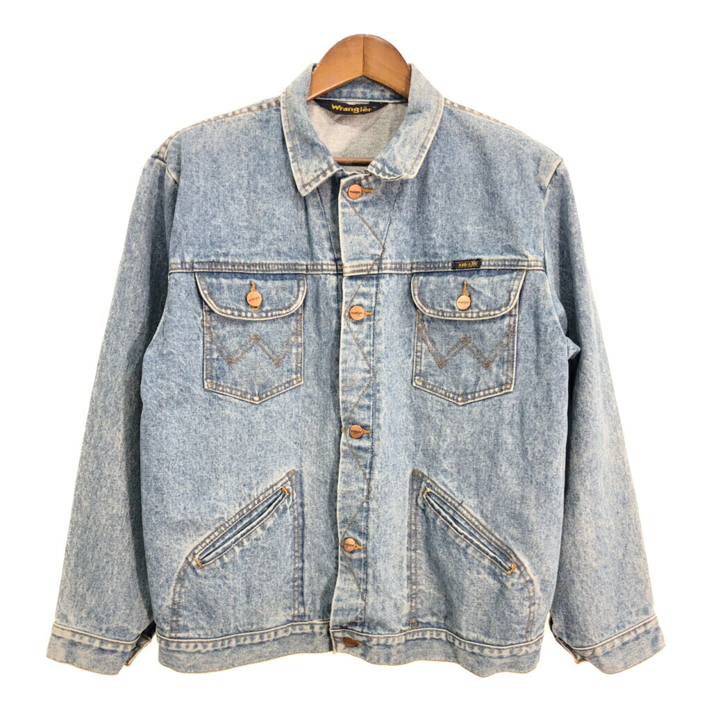 80s Wrangler デニムジャケット　古着 80年代 Wrangler ラングラー デニムジャケット ペイント メンズL