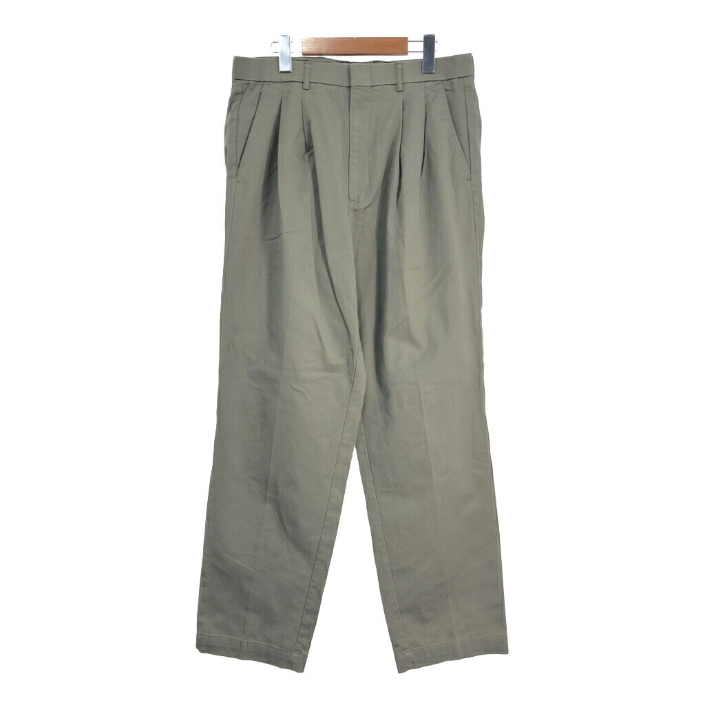 USA古着 EddieBauer 90s チノパン 2タック ワイド baggy エディーバウアー チノパン コットンツイル ベージュ 2タック