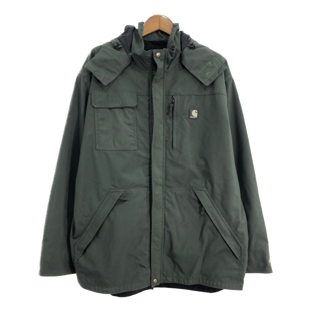 Carhartt カーハート ナイロンパーカージャケット ワーク グリーン (メンズ XL) 中古 古着 S4593｜YAMAHISA USEDCLOTHINGSHOP