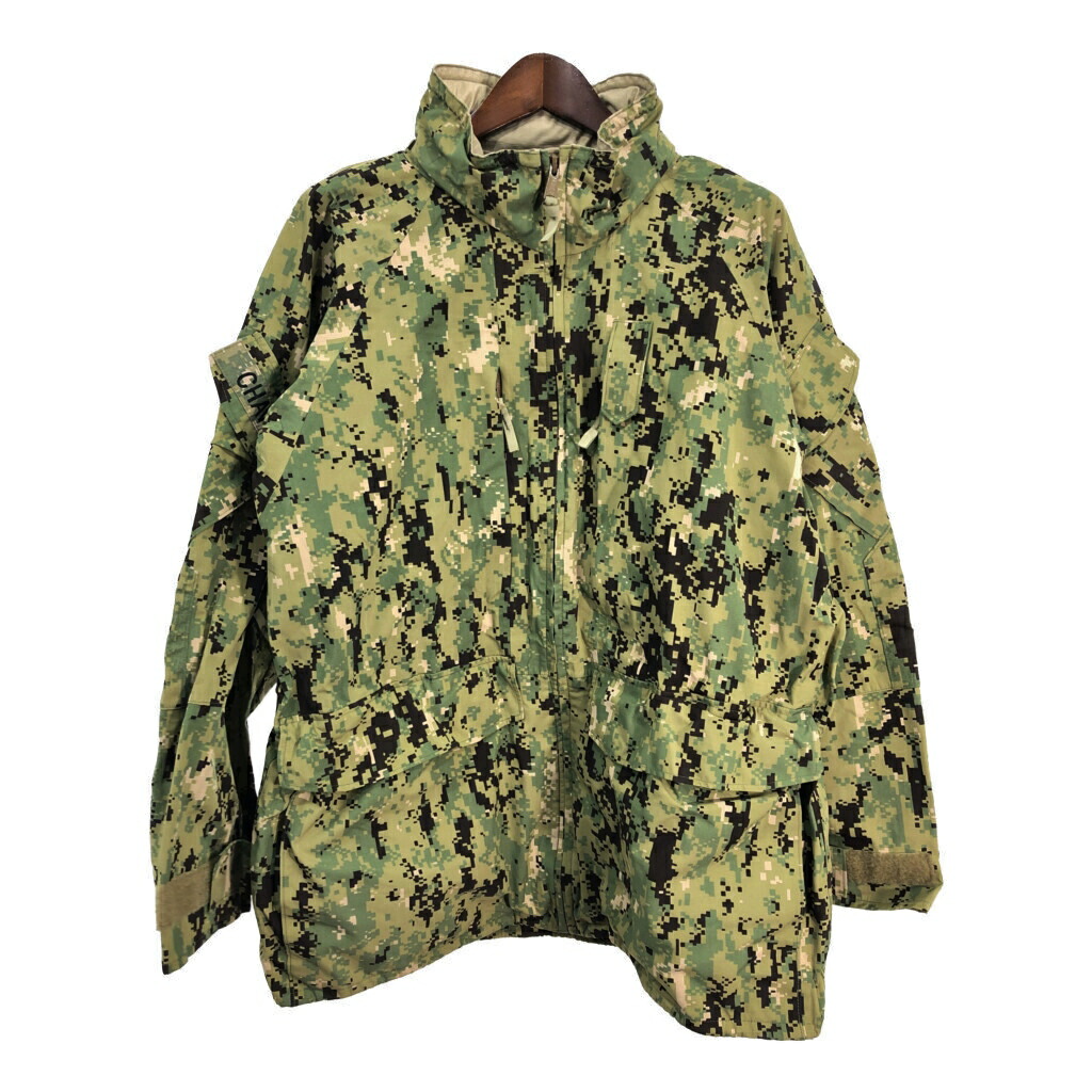 米軍実物 U.S.NAVY NWU GORE-TEXパーカージャケット ミリタリー デジタルカモ グリーン (メンズ X-LARGE LONG) 中古 古着 S4798
