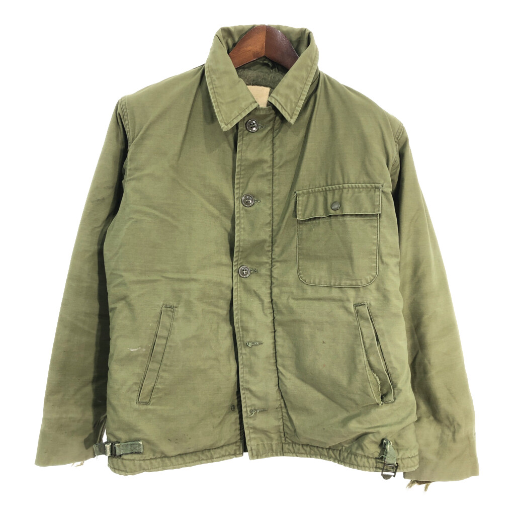 80年代 米軍実物 U.S.ARMY A-2 デッキジャケット ミリタリー オリーブ (メンズ MEDIUM) 中古 古着 S4898｜YAMAHISA USEDCLOTHINGSHOP