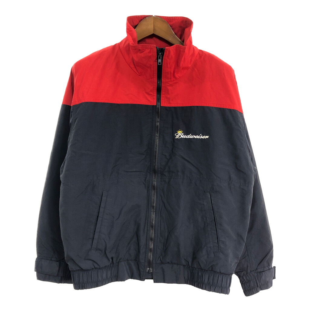 Budweiser ブラックレザージャケット Vintage Excelled All Black Leather Budweiser Nascar Jacket