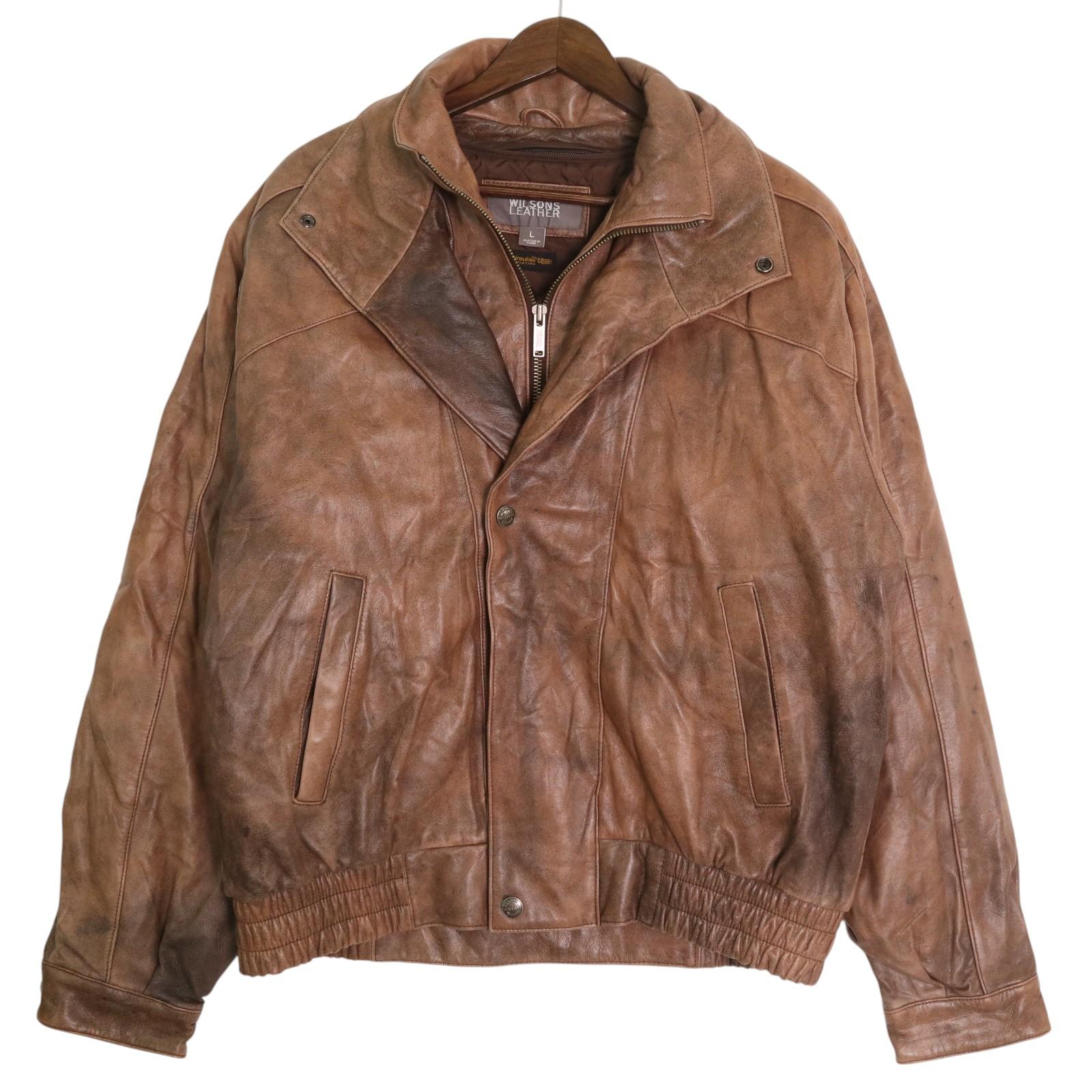 楽天市場】90s WILSONS LEATHER レザー ジャケット 黒 M シンサレート