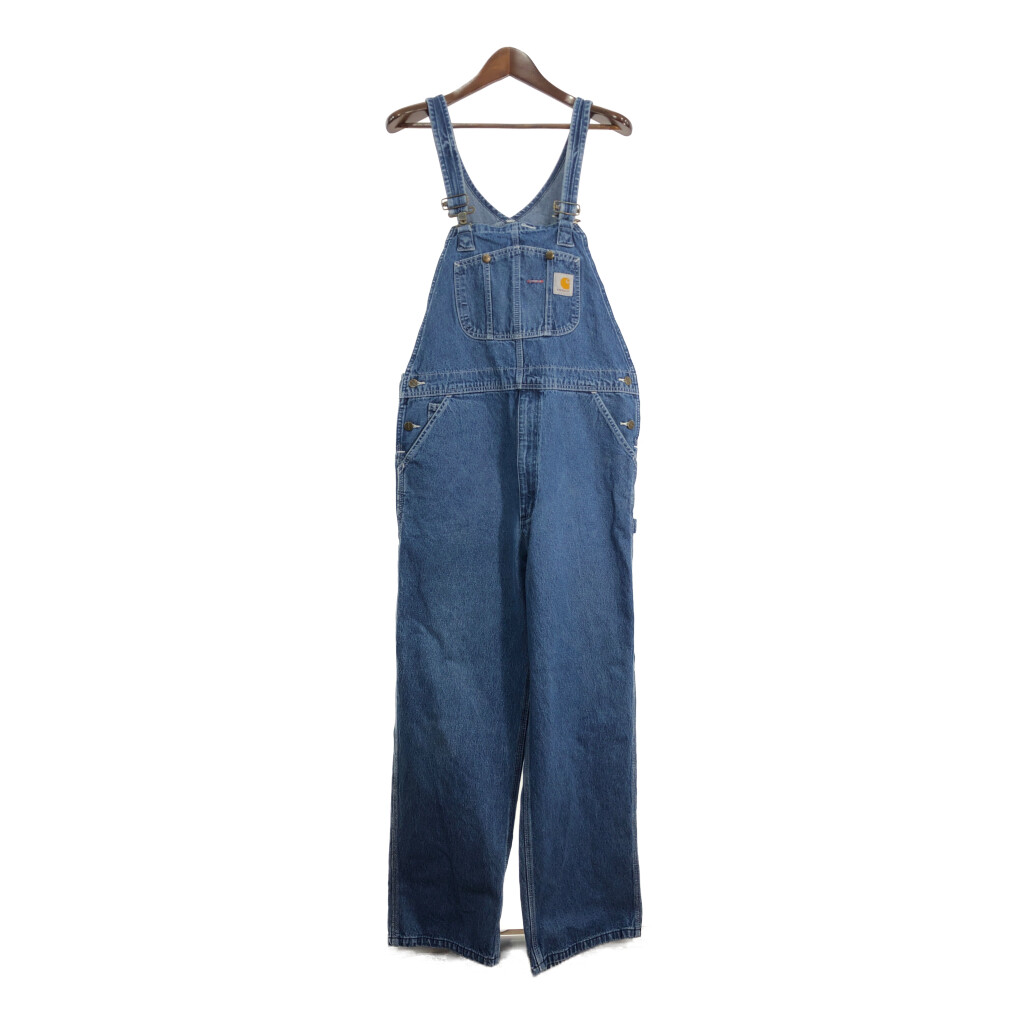 Carharttカーハート極太ワイドデニムオーバーオールW42 古着 B2745 Carharttカーハート極太ワイドデニムオーバーオールW42 古着