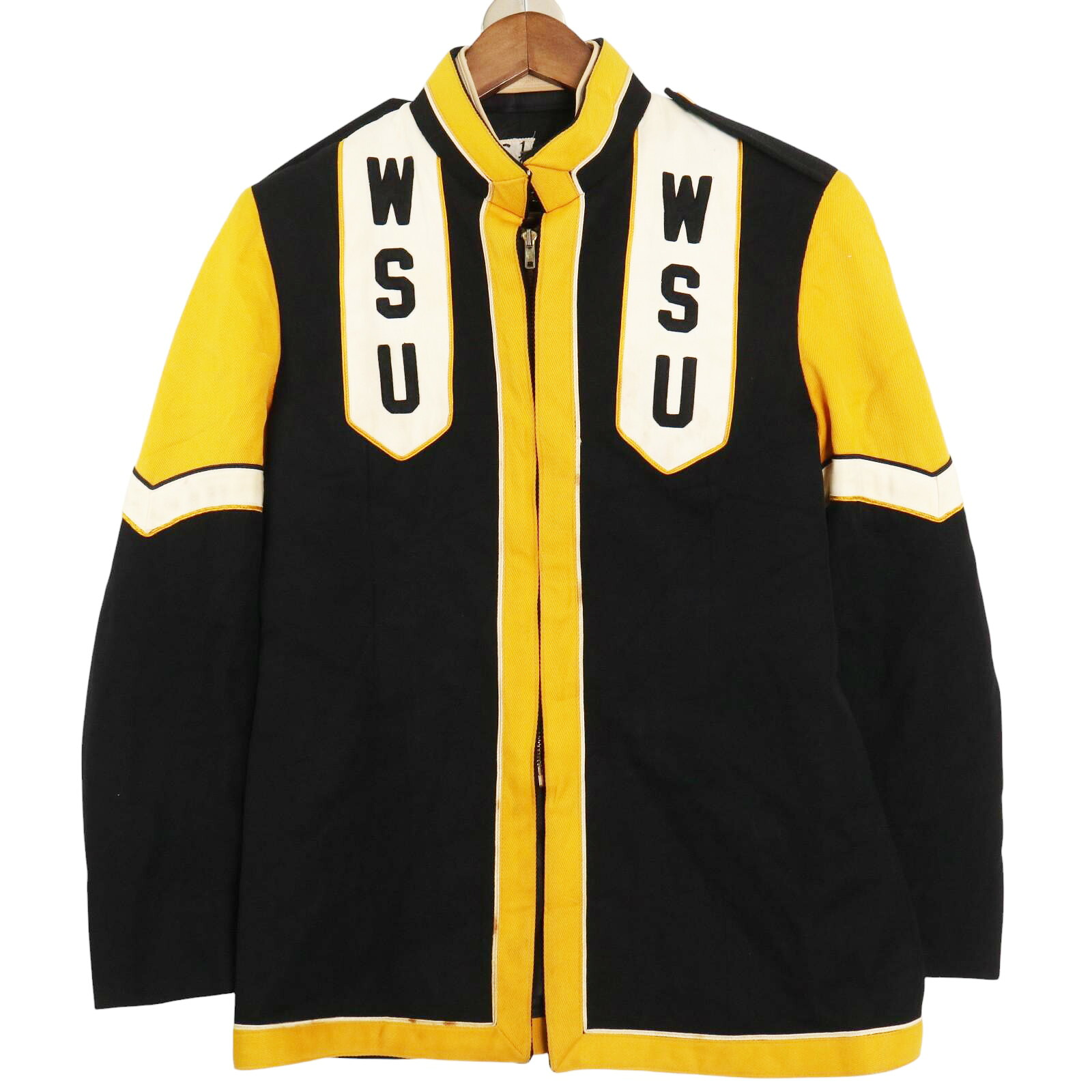 70年代 Fruhauf Uniforms アワードジャケット ヴィンテージ カレッジ イエロー (メンズ 38 S) 中古 古着 A2952