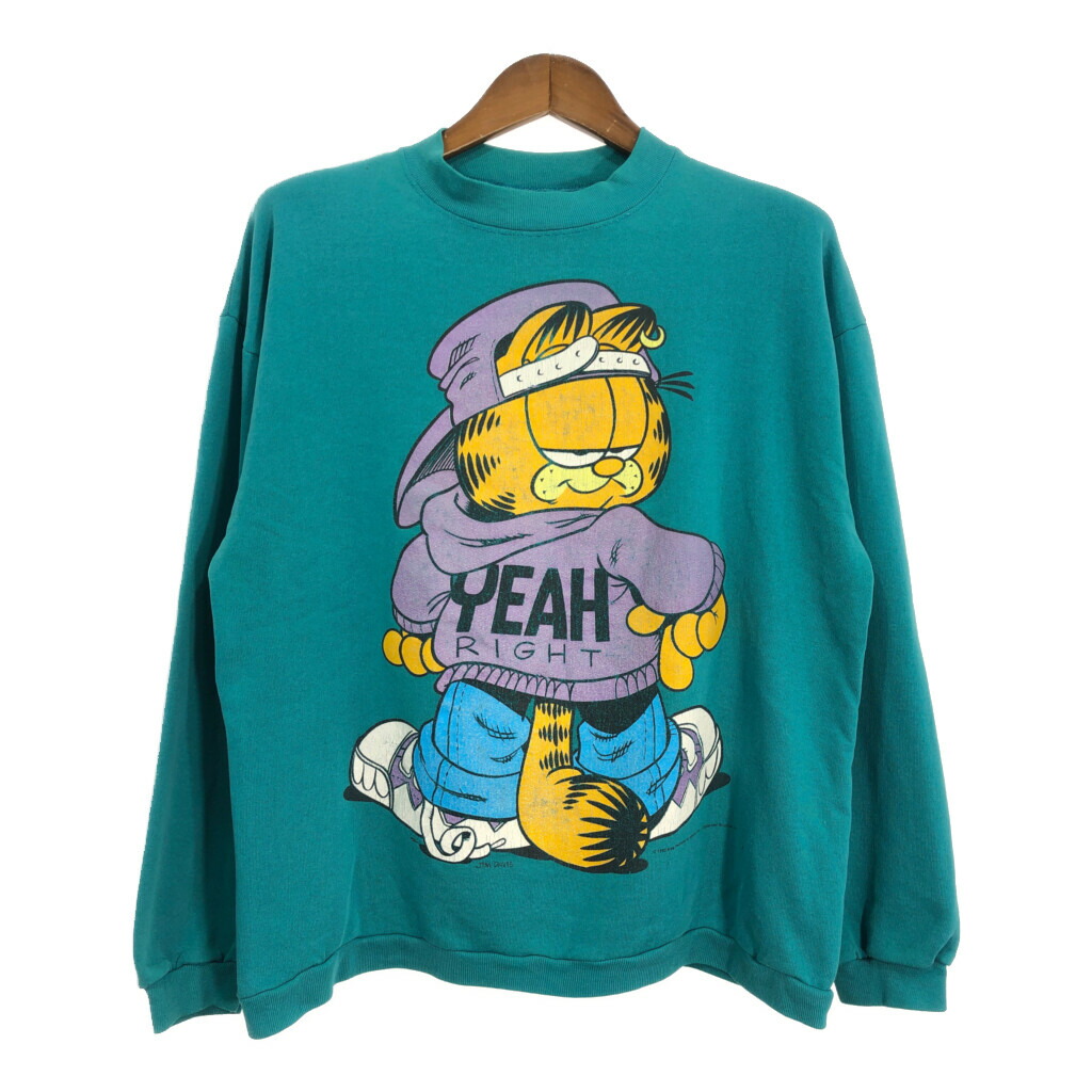 【VINTAGE】90s ガーフィールド スウェットシャツ ラグラン丈 USA製 VINTAGE】90s ガーフィールド スウェットシャツ ラグラン丈 USA