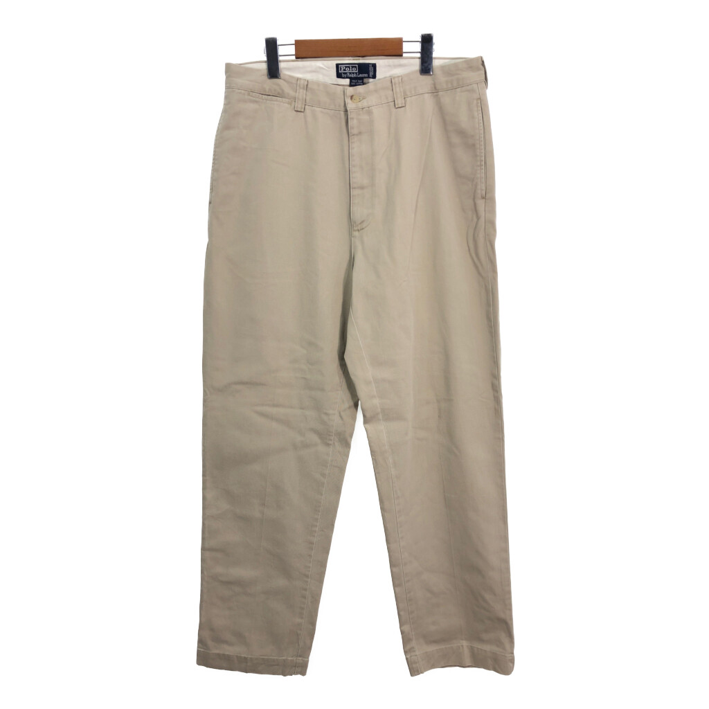 希少サイズ 00s ポロチノ 極深2タック W29相当 ラルフローレン ベージュ 希少サイズ 00s ポロチノ 極深2タック W29相当 ラルフローレン