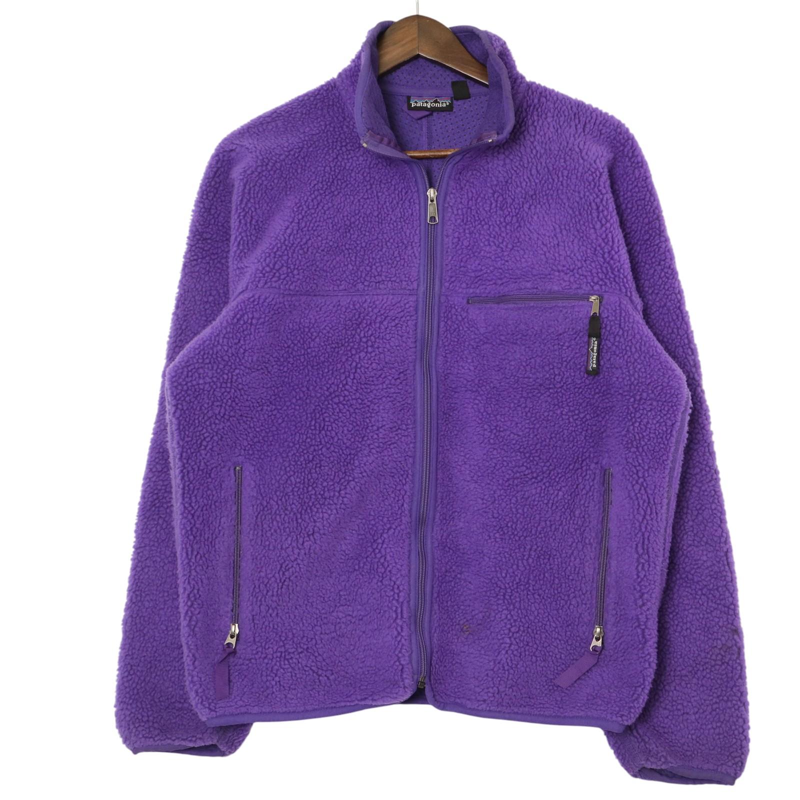 パタゴニア ベビーレトロカーディガン ナチュラル×パープル 90年代 90s USA製 patagoniaパタゴニア ベビーレトロ カーディガン