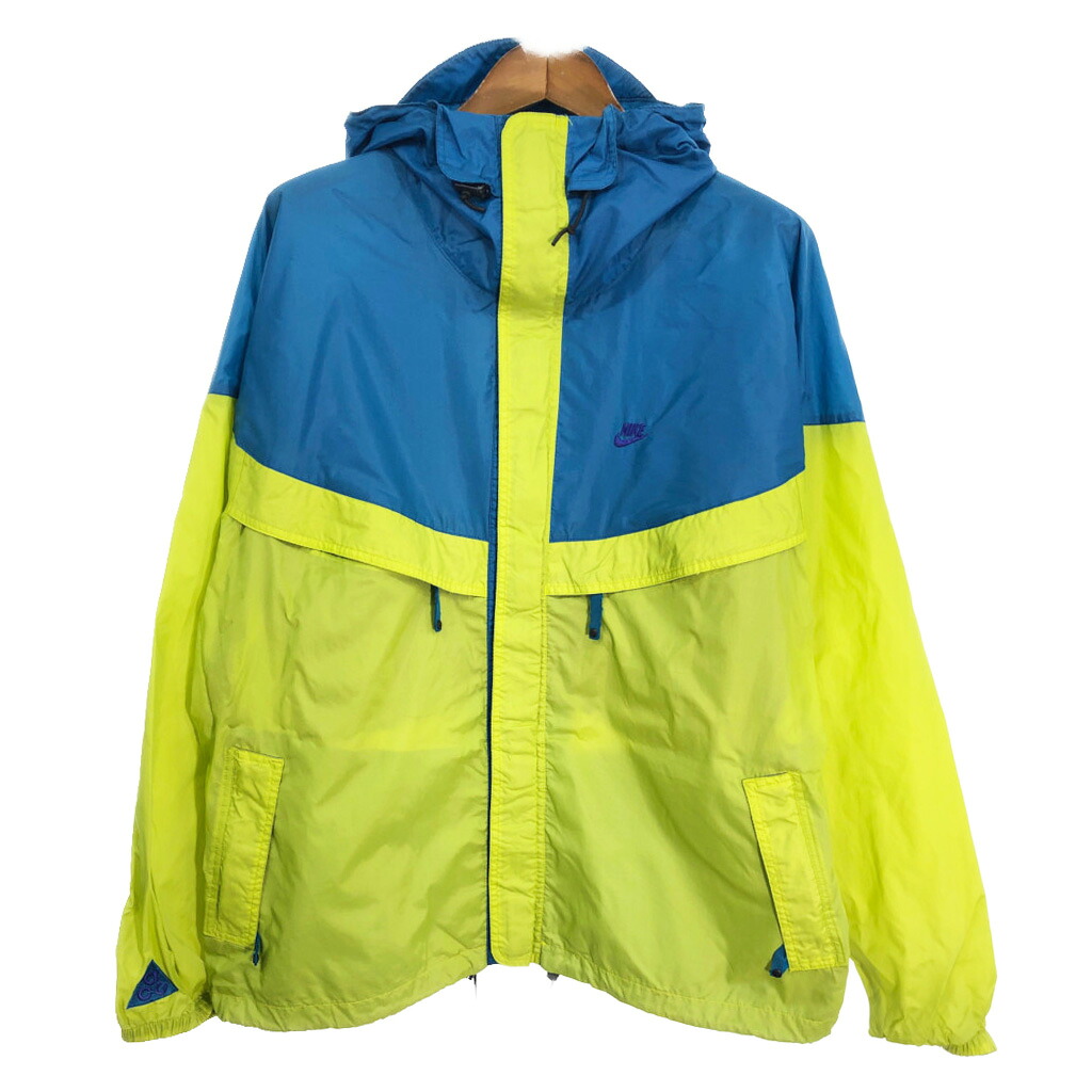 90年代 NIKE ACG ナイキ エーシージー ナイロン マウンテンパーカー アウトドア ライトグリーン (メンズ XL) 中古 古着 S7876｜YAMAHISA USEDCLOTHINGSHOP
