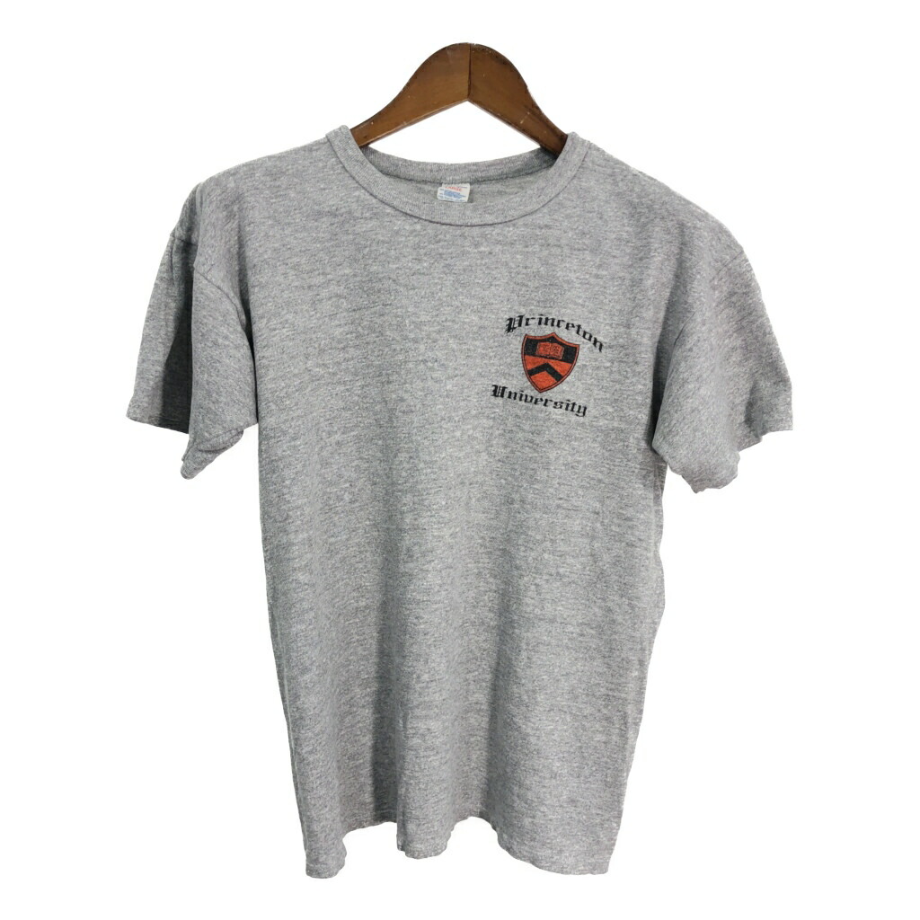 80年代 USA製 Champion チャンピオン 88/12 半袖Ｔシャツ カレッジ グレー (メンズ LARGE) 中古 古着 S7889