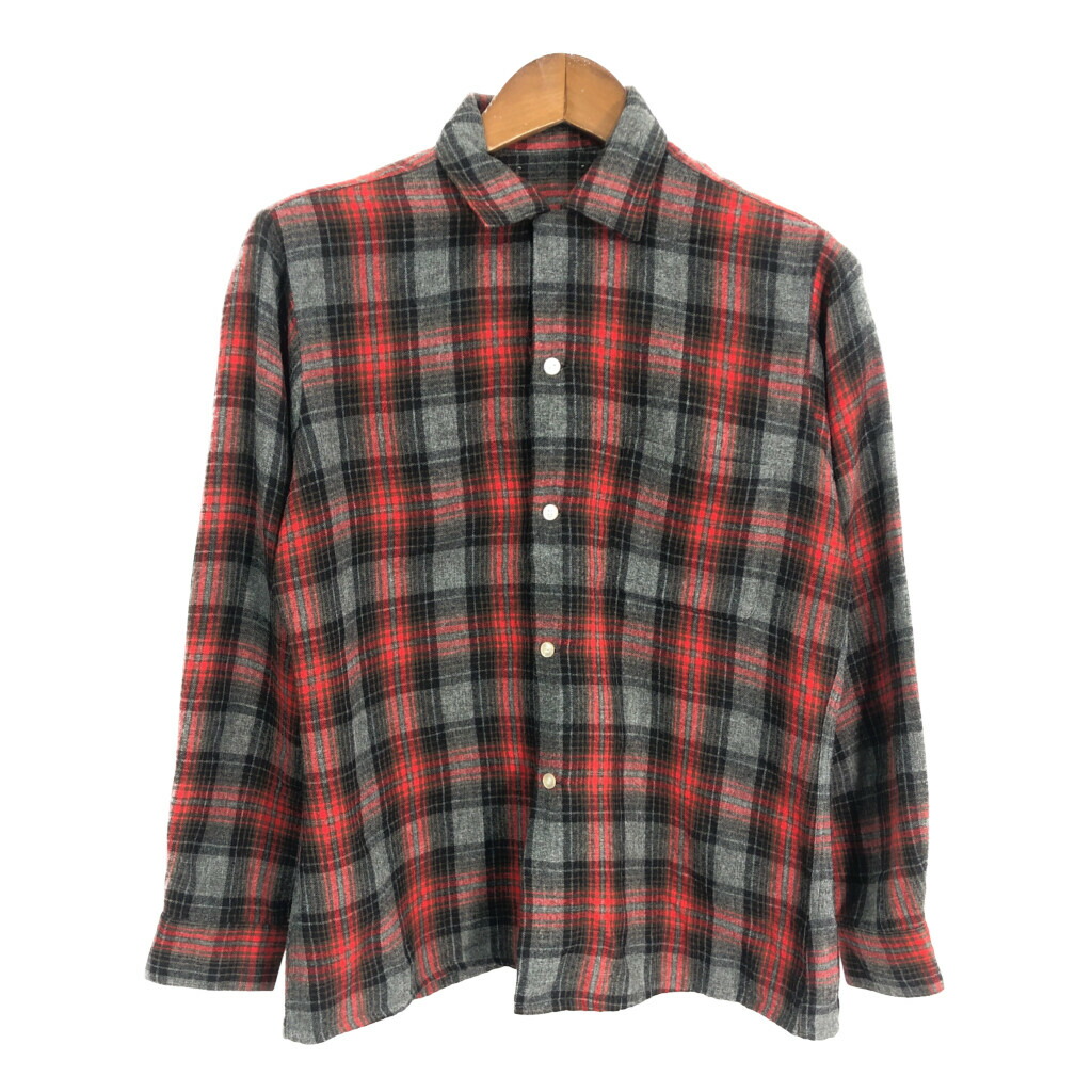 楽天市場】50年代 オープンカラー ウール チェック 長袖シャツ