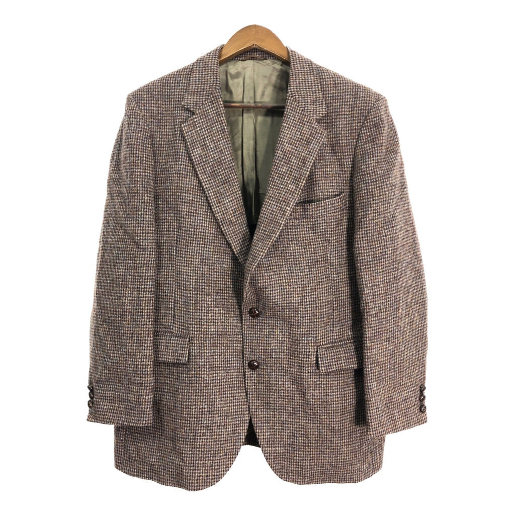 英国製　ハリスツイード　テーラード 80s USA製 ハリスツイード テーラードジャケット グレー L