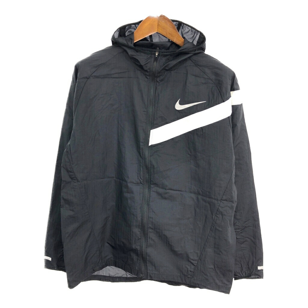 Nike 黒 長袖ナイロンジャケット Lサイズ 90's~ NIKE Nylon Pullover Jacket SIZE L 90年代 ナイキ