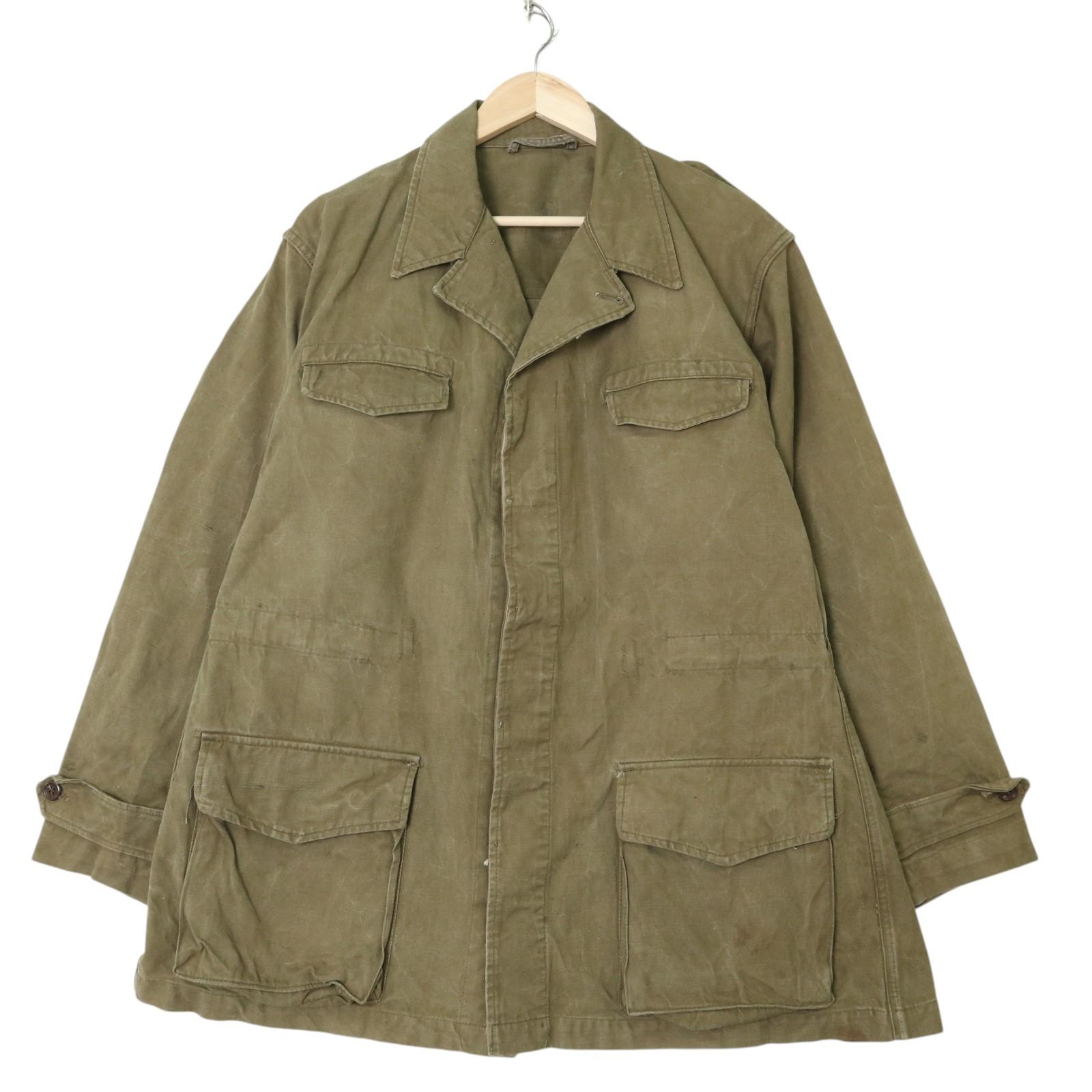 60年代 フランス軍 M-47 フィールドジャケット ヴィンテージ ユーロ ミリタリー オリーブ (メンズ 49) 中古 古着 A3256