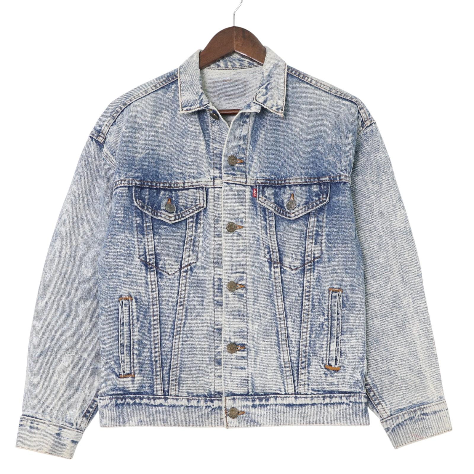 90年代 USA製 Levi's リーバイス デニムジャケット ボタン裏511 ブルー (メンズ M相当) 中古 古着 A3312|YAMAHISA USEDCLOTHINGSHOP