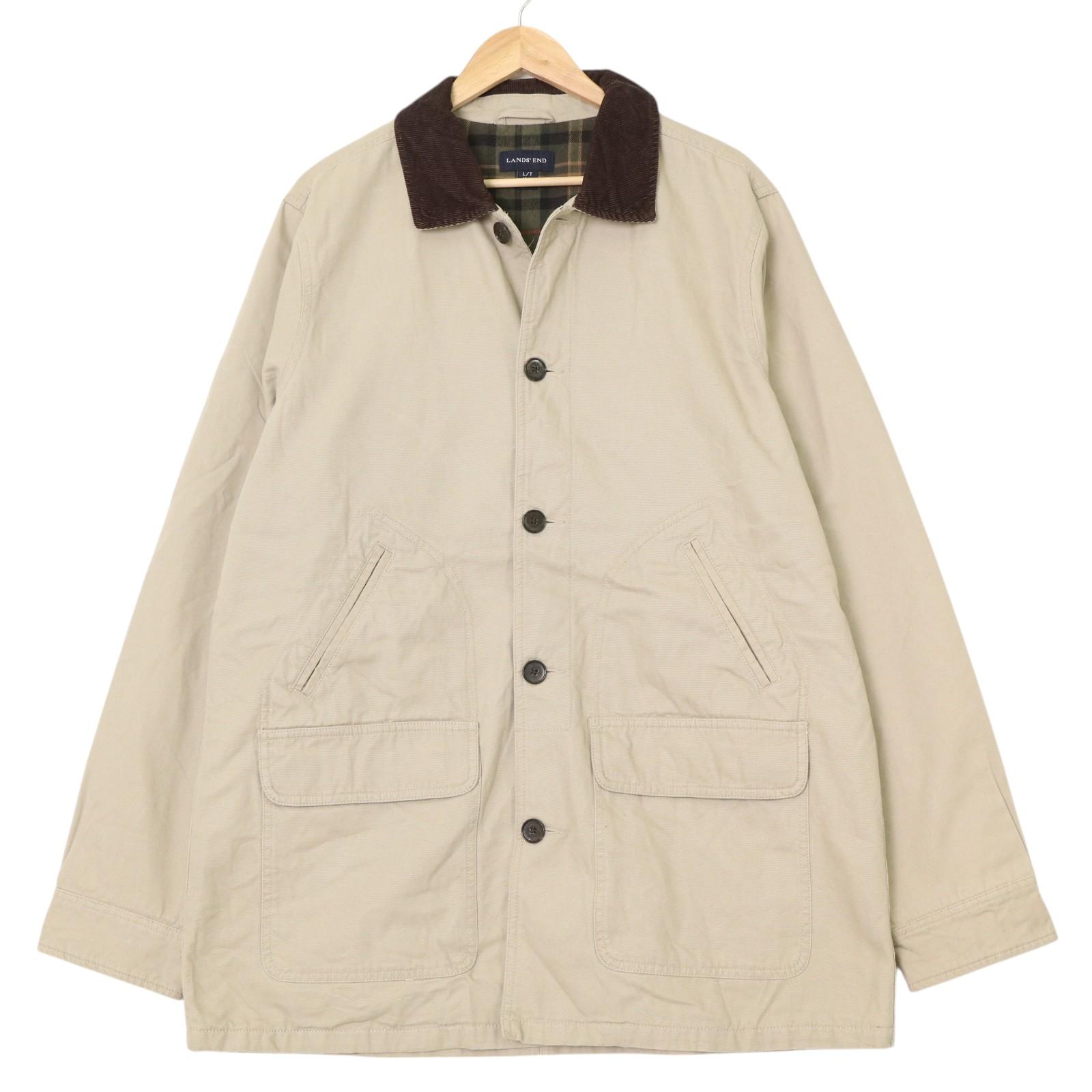 LANDS' END ランズエンド ハンティングジャケット アイボリー (メンズ L) 中古 古着 A3539