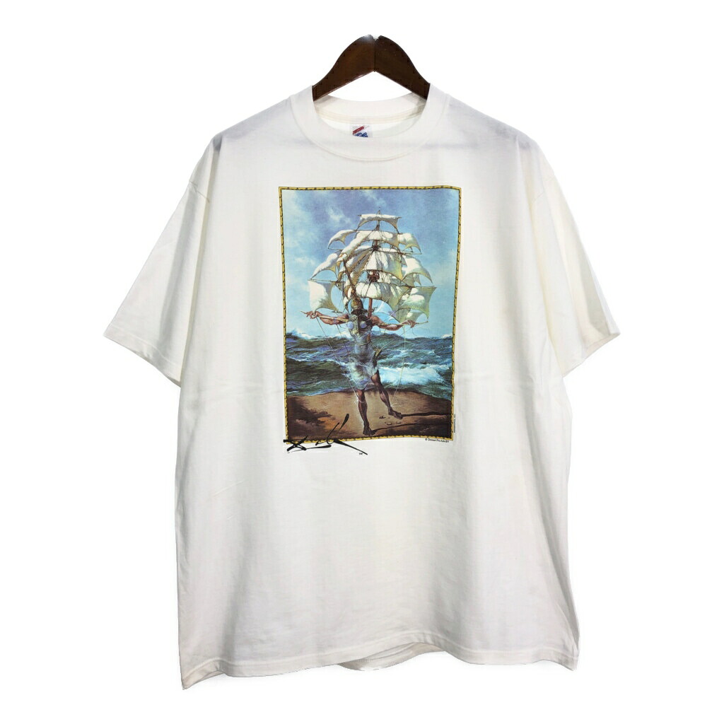 デッドストック 90年代 USA製 JERZEES ジャージーズ Salvador Dali サルバドール・ダリ アートＴシャツ(メンズ XL) 中古 古着 T0066｜YAMAHISA USEDCLOTHINGSHOP