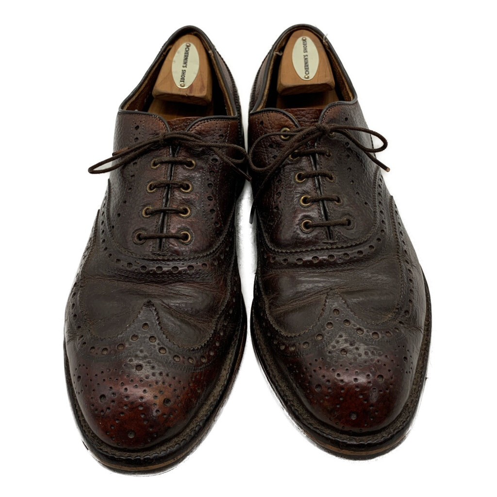 80年代 USA製 Allen Edmonds Mcallister ウィングチップ スチール付き レザーシューズ ブラウン (メンズ 9 D) 中古 古着 KA1816｜YAMAHISA USEDCLOTHINGSHOP