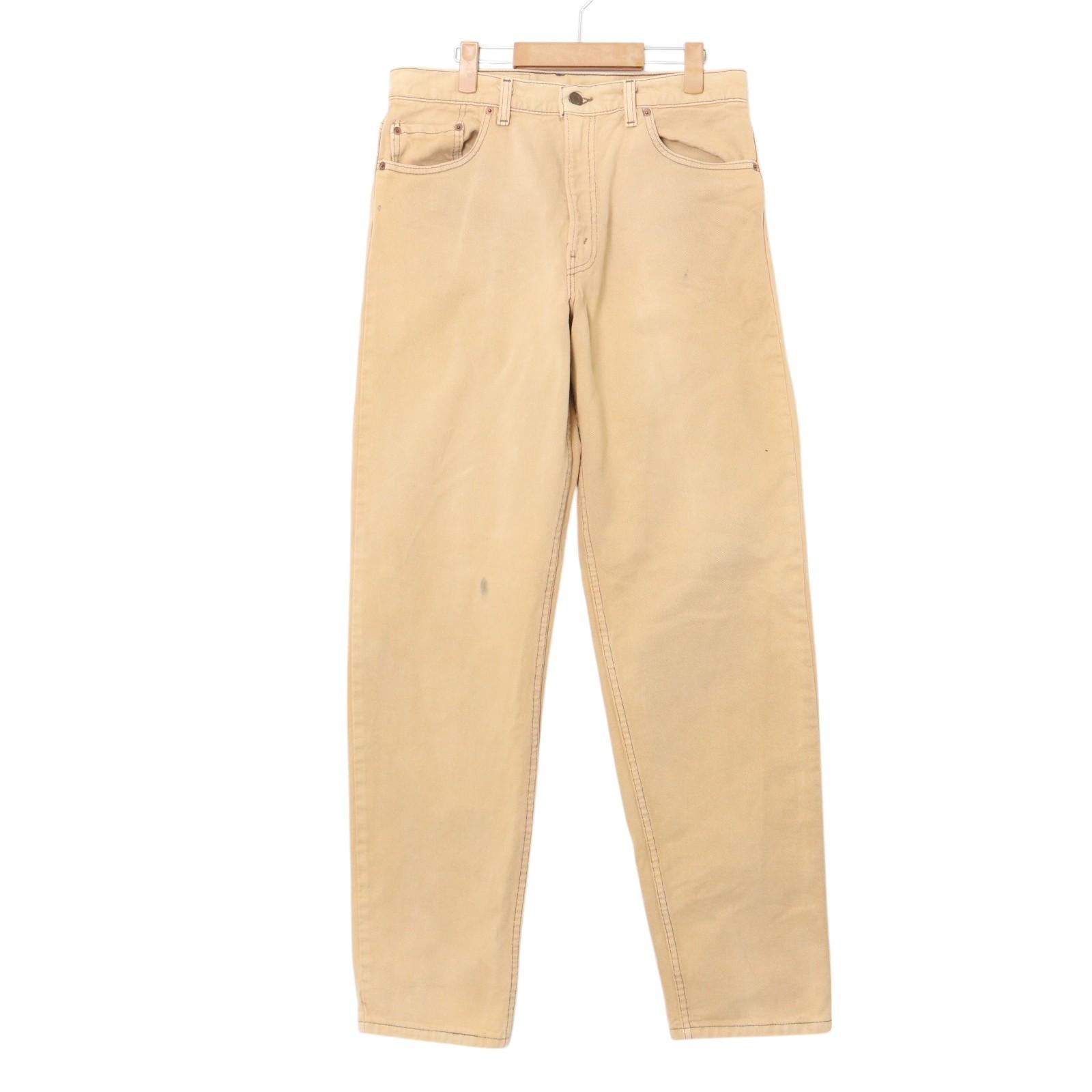 90年代 USA製 Levi's リーバイス 550 カラーデニムパンツ ベージュ (メンズ W34 L32) 中古 古着 A3636