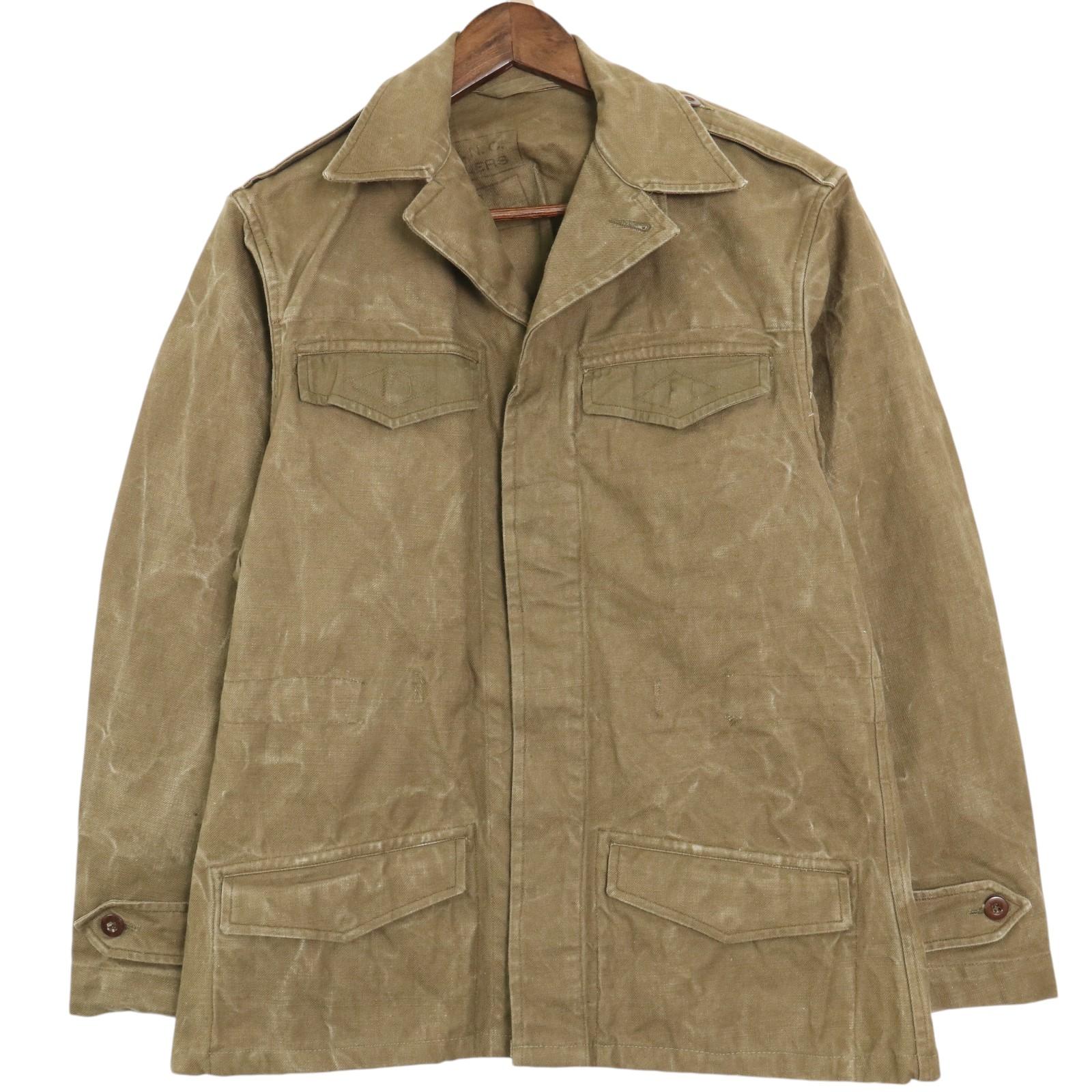 50年代 フランス軍 M-47 フィールドジャケット ヴィンテージ ユーロ ミリタリー カーキ (メンズ 88L) 中古 古着 A3717