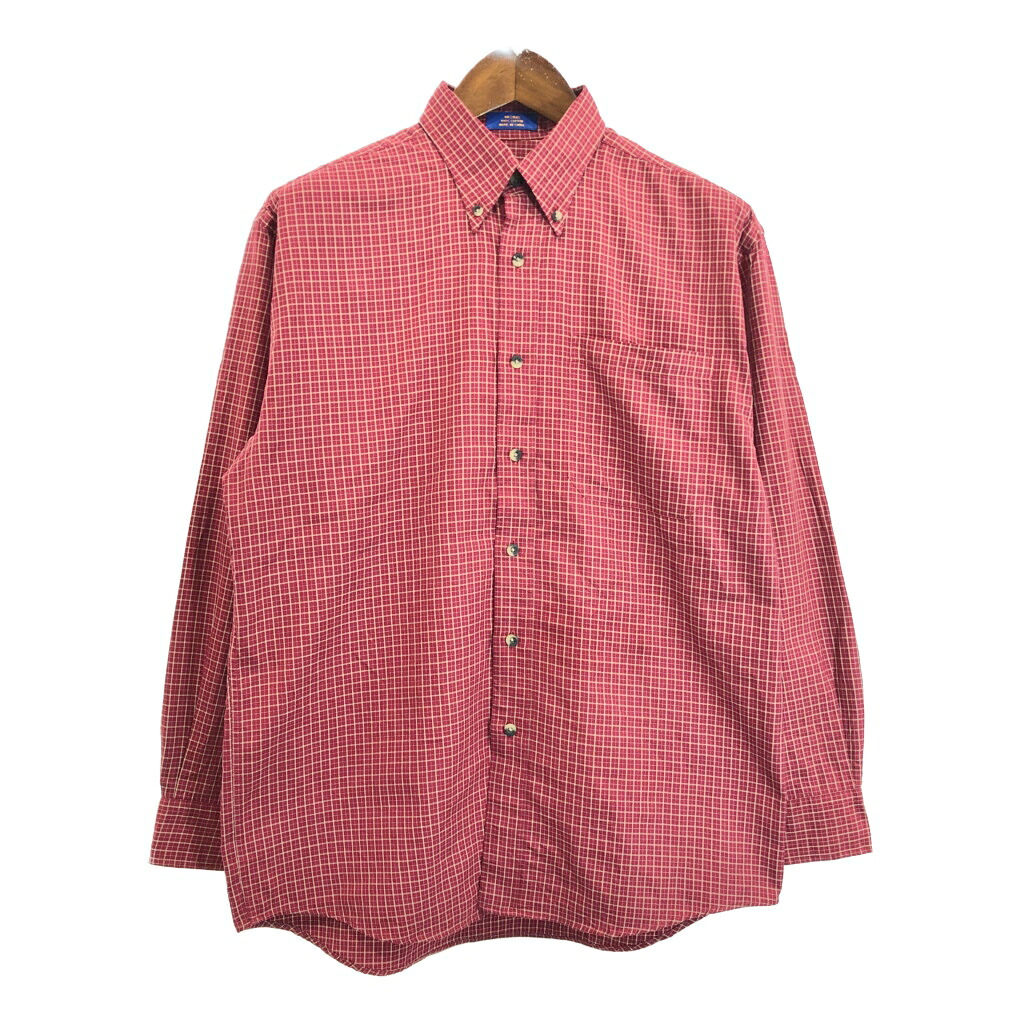 PENDLETON ペンドルトン ボタンダウン 長袖シャツ チェック レッド (メンズ M) 中古 古着 T0678
