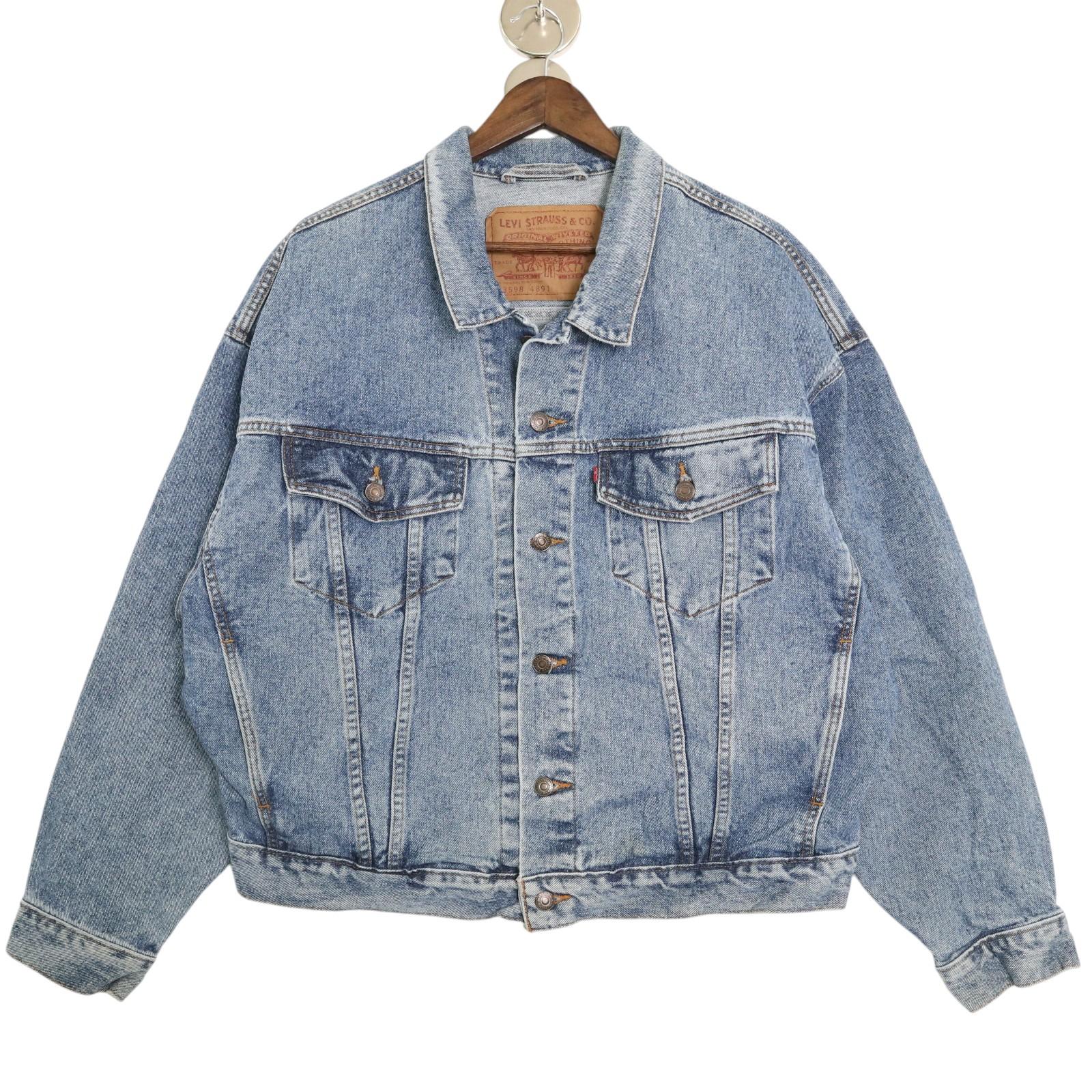 90年代 USA製 Levi's リーバイス 73598-4891 デニムトラッカージャケット ブルー (メンズ L) 中古 古着 A3752｜YAMAHISA USEDCLOTHINGSHOP