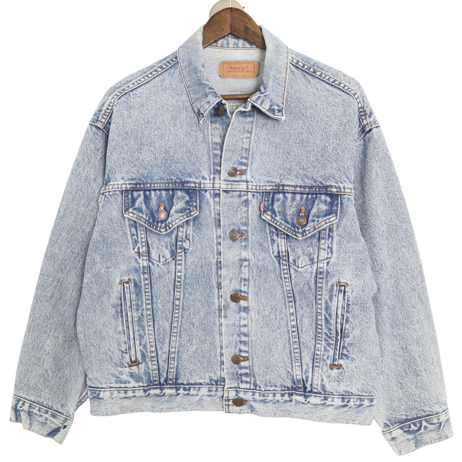 90年代 USA製 Levi's リーバイス 70507-0216 デニムトラッカージャケット ブルー (メンズ M) 中古 古着 A3766|YAMAHISA USEDCLOTHINGSHOP