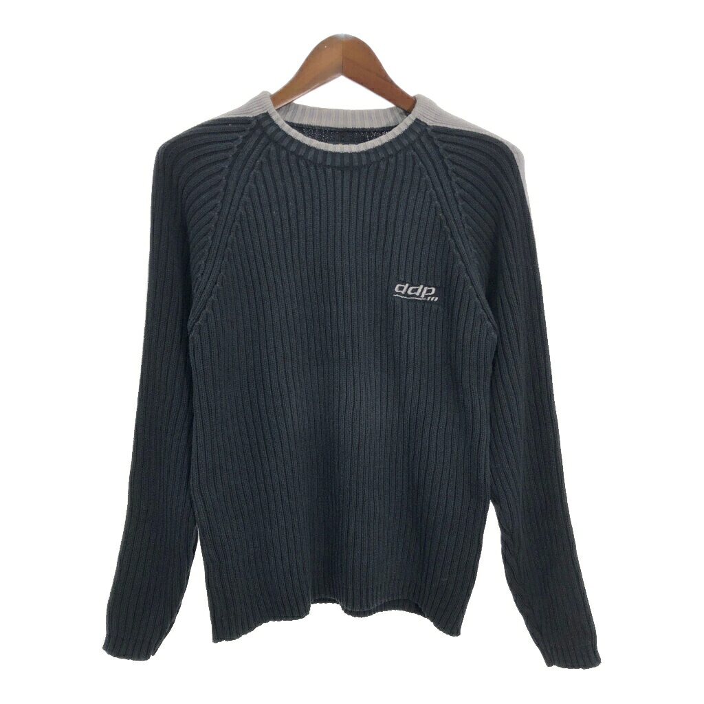 ddp リブニット コットンセーター ブラック (メンズ XL) 中古 古着 T1347