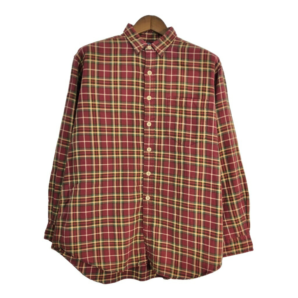 Polo by Ralph Lauren ポロ ラルフローレン フランネルシャツ チェック ワインレッド (メンズ L) 中古 古着 T1518