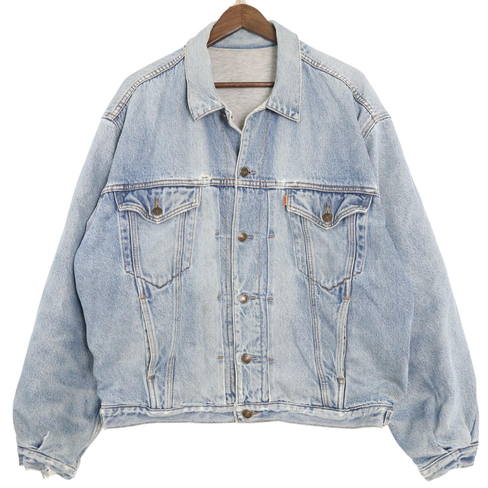 90年代 Levi's リーバイス リバーシブル デニムジャケット オレンジタブ ブルー (メンズ XL相当) 中古 古着 A3969｜YAMAHISA USEDCLOTHINGSHOP