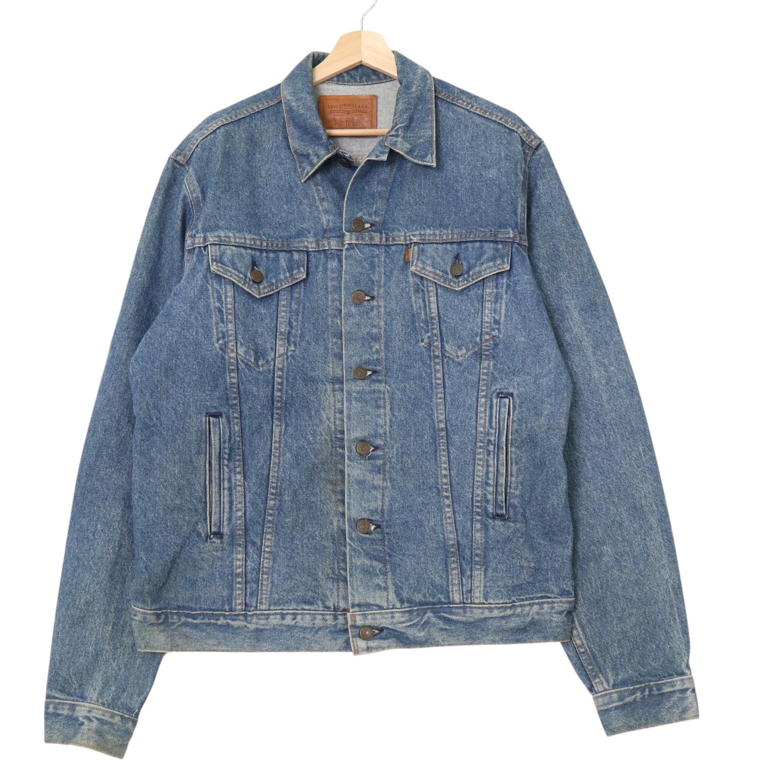 90年代 USA製 Levi's リーバイス 72549-0214 デニムトラッカージャケット ブルー (メンズ L) 中古 古着 A3983｜YAMAHISA USEDCLOTHINGSHOP