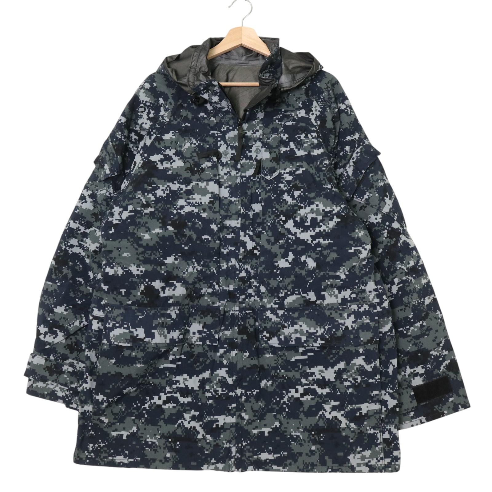 00年代 米軍実物 U.S.NAVY NWU GORE-TEXパーカージャケット TYPE1 ミリタリー ネイビー (メンズ LARGE X-LONG) 中古 古着 A3993