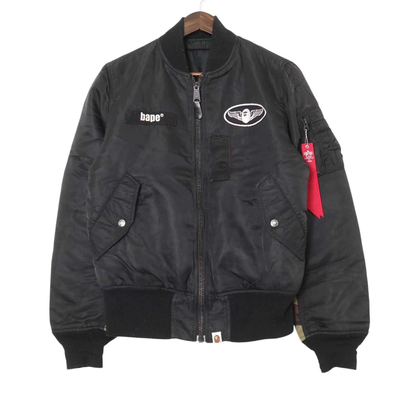 A BATHING APE MA-1 フライトジャケット ボンバージャケット A BATHING APE - A BATHING APE（アベイシングエイプ）ALPHA