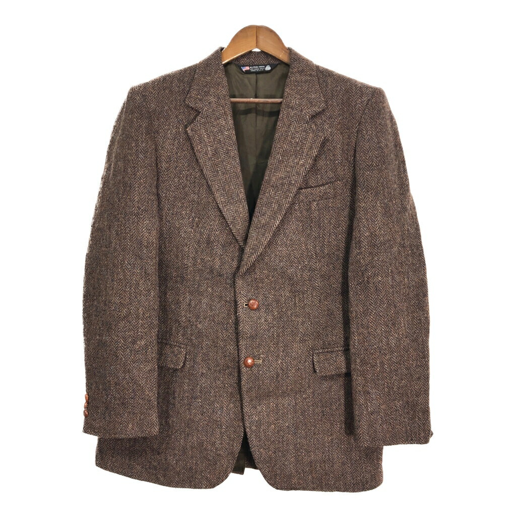 Harris Tweedハリスツイード　テーラードジャケット 濃い茶　管理番号付 HARRIS TWEED SALE ジャケット テーラード ブレザー ハリス
