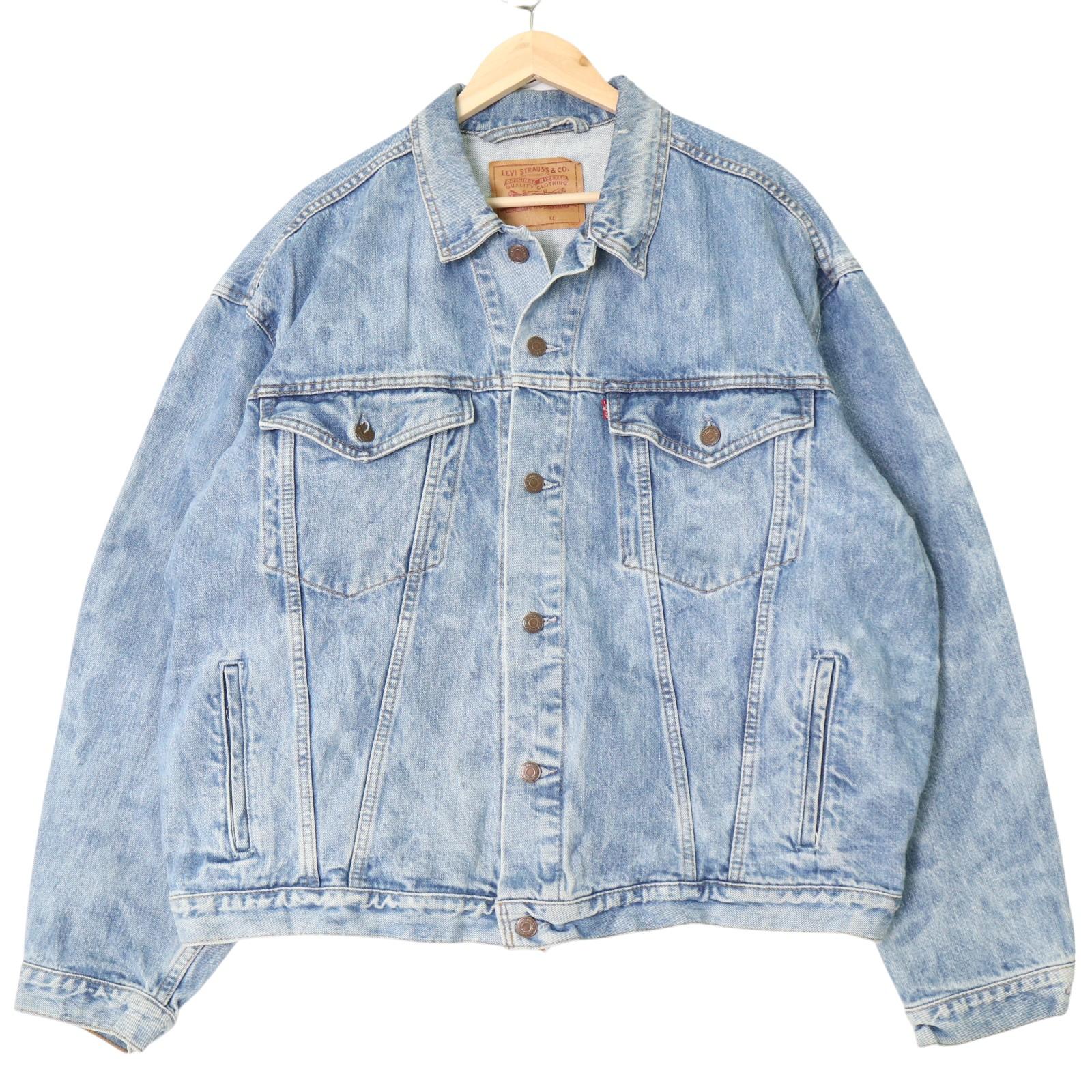 90年代 カナダ製 Levi's リーバイス 75525-4891 デニムジャケット ライトブルー (メンズ XL) 中古 古着 A4132
