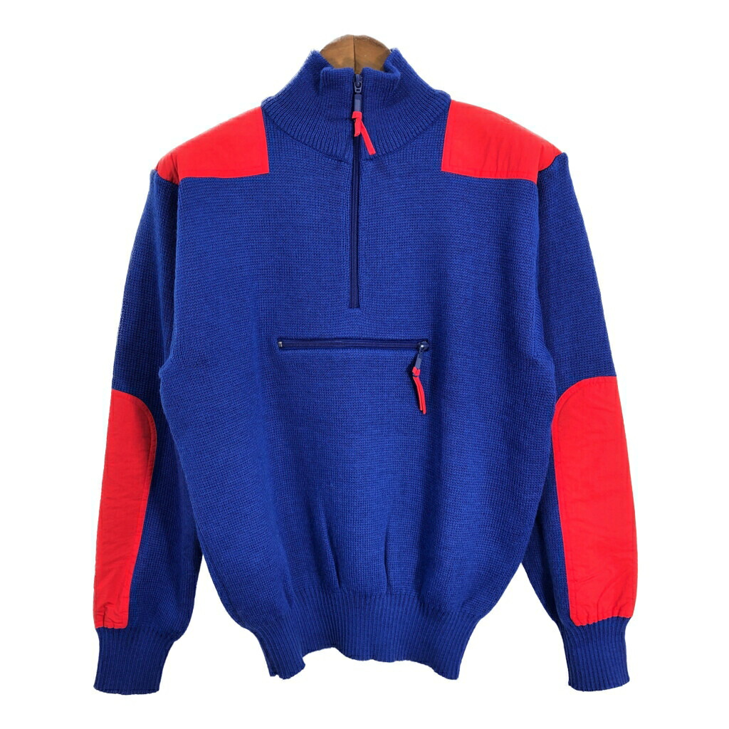 90年代 L.L.Bean エルエルビーン HIGH-TREK ハーフジップセーター アウトドア ブルー (メンズ L) 中古 古着 T3184