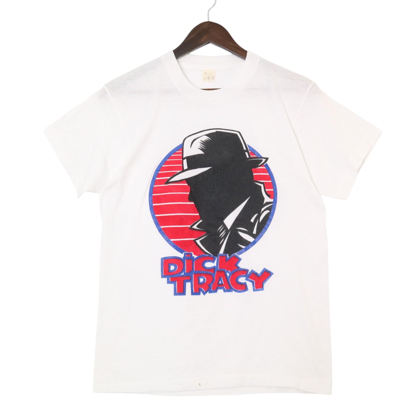 80年代 USA製 SCREEN STARS スクリーンスターズ DICK TRACY Ｔシャツ ホワイト (メンズ M) 中古 古着 A4343