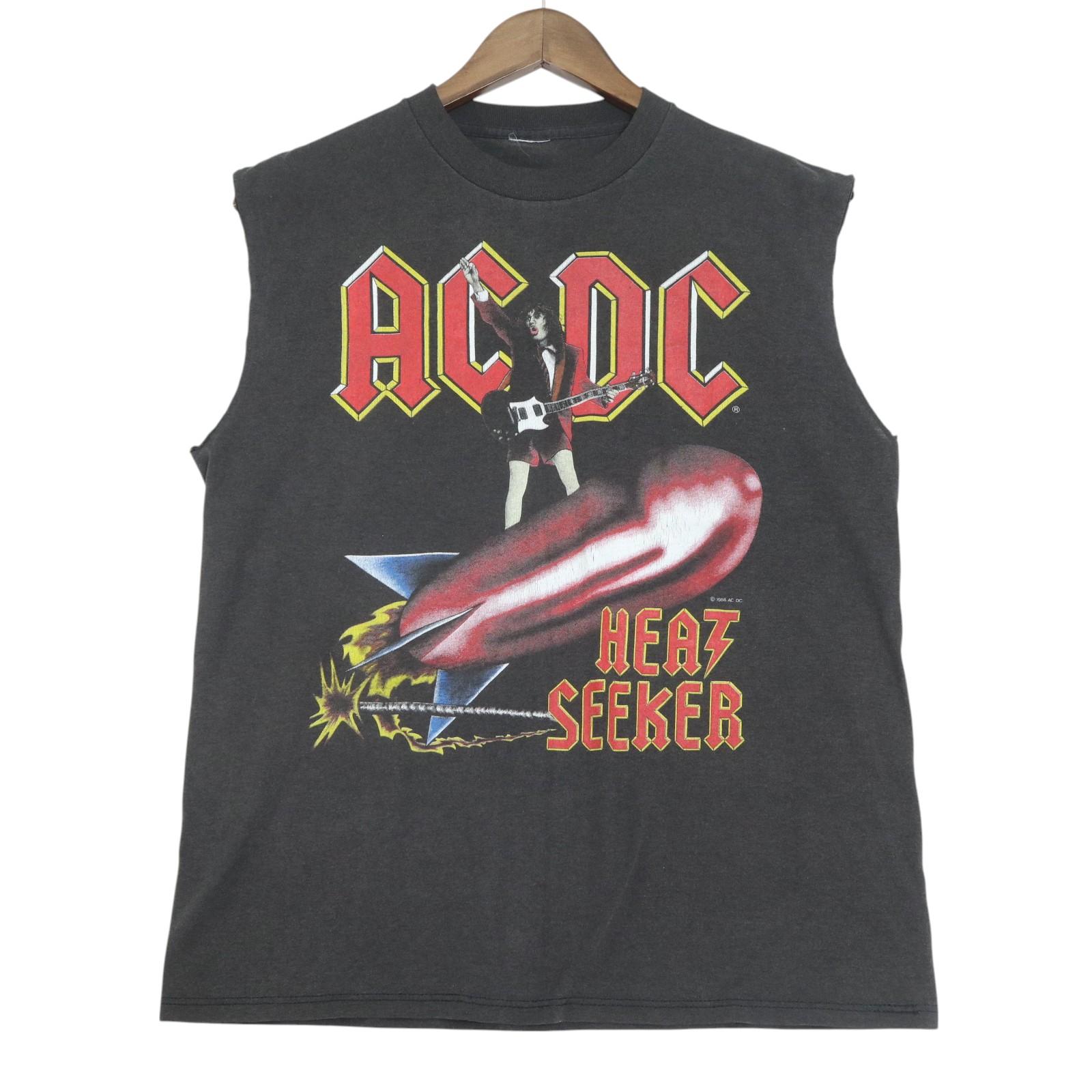 00年代 ACDC エーシーディーシー 半袖Ｔシャツ スミクロ フェード バンド ブラック (メンズ M相当) 中古 古着 A4395