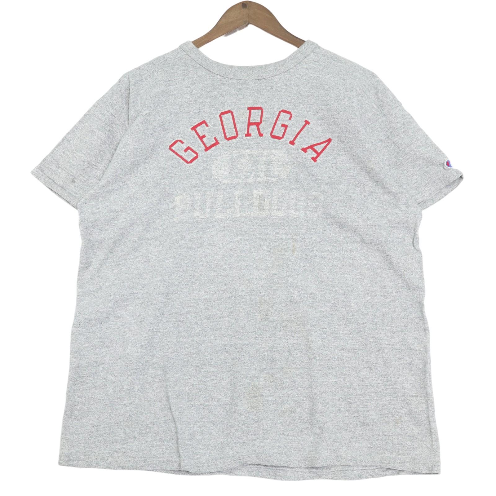 80年代 USA製 Champion チャンピオン 88/12 ジョージア大学 カレッジTシャツ グレー (メンズ X-LARGE) 中古 古着 A4411