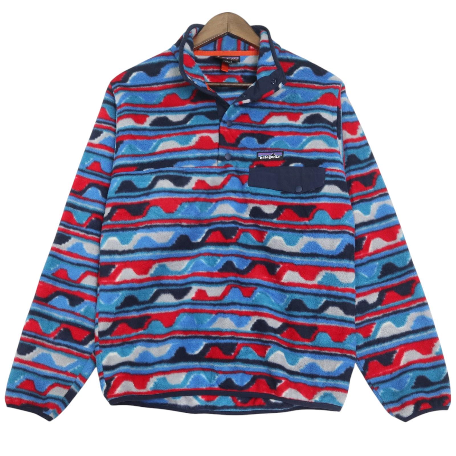 Patagonia　パタゴニアシンチラスナップT 　総柄　扇子　Lサイズ Lサイズ Patagonia パタゴニアシンチラスナップT 総柄 扇子