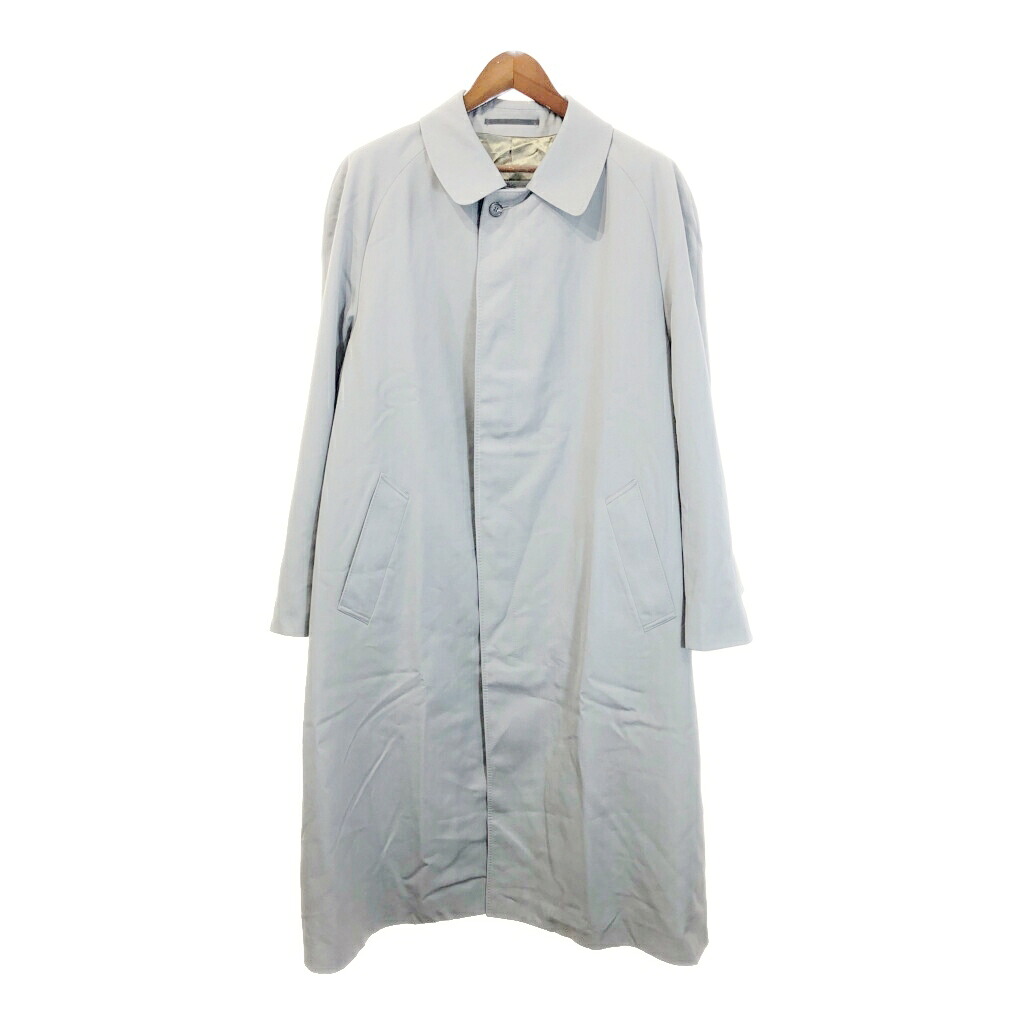 カナダ製 Aquascutum アクアスキュータム ウールギャバ ステンカラーコート グレー（メンズ 42 ）中古 古着 A4574｜YAMAHISA USEDCLOTHINGSHOP