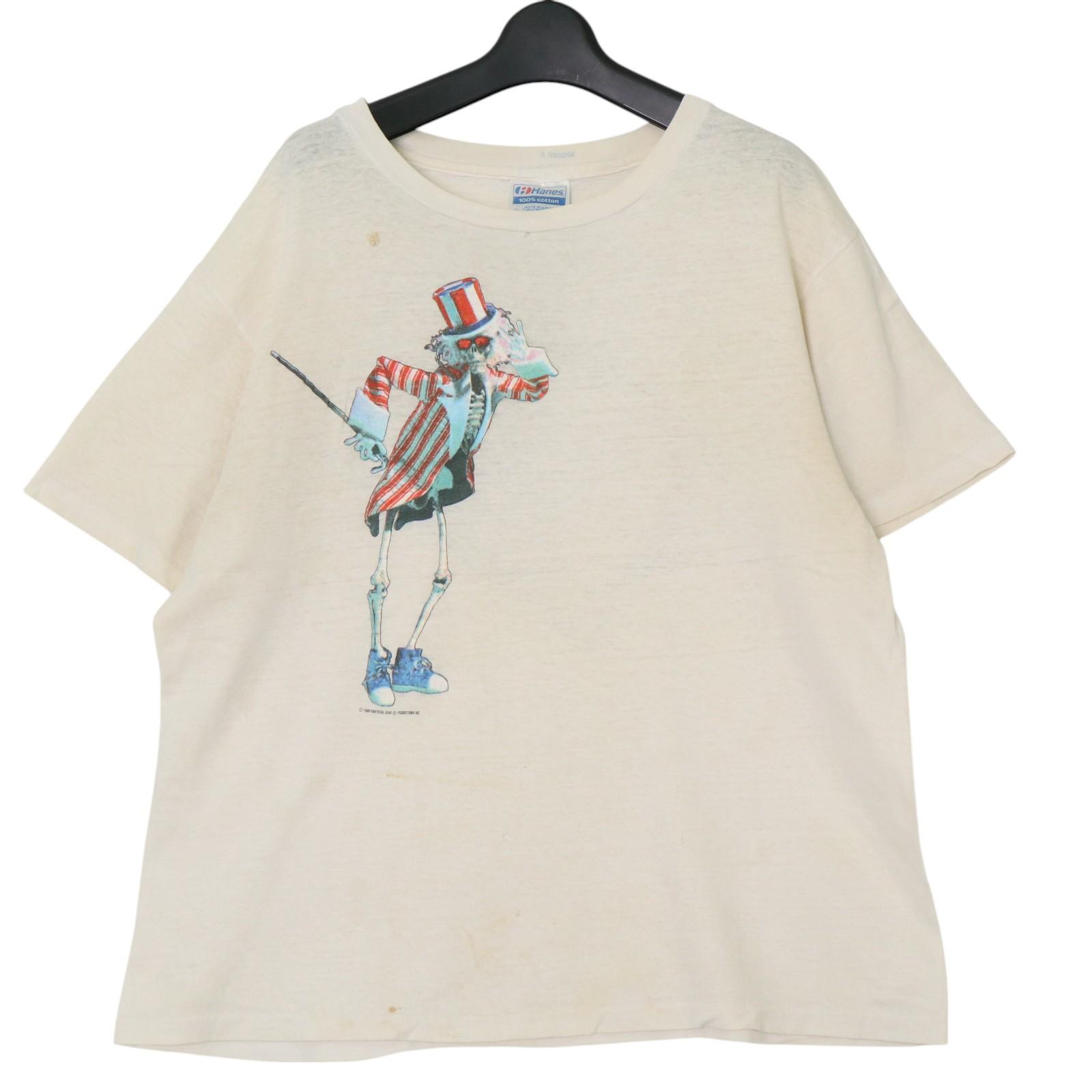 80年代 USA製 Hanes ヘインズ GRATEFUL DEAD グレイトフル・デッド 半袖Ｔシャツ バンド （メンズ L ）中古 古着 A4613