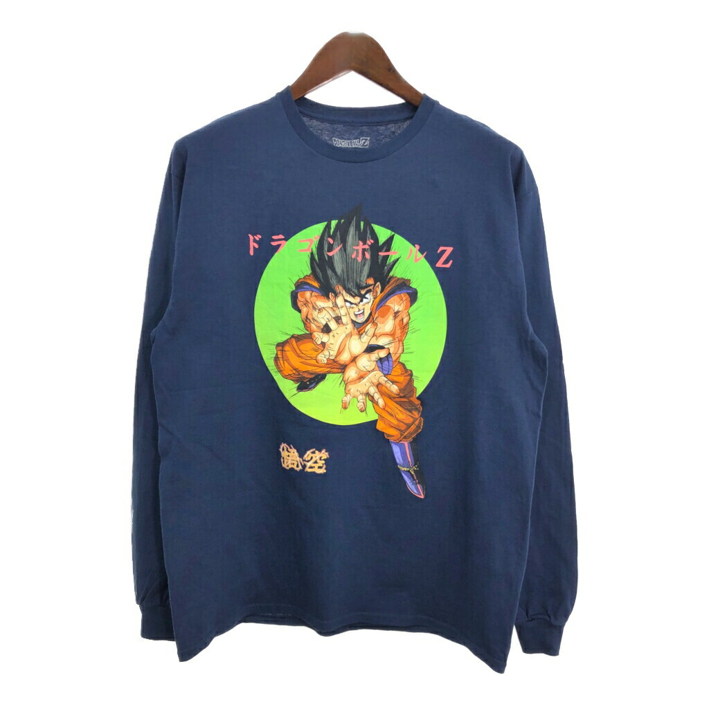 BGZM アニメ Tシャツ 長袖 ロンT 古着 水色 ドラゴンボール Z 悟空
