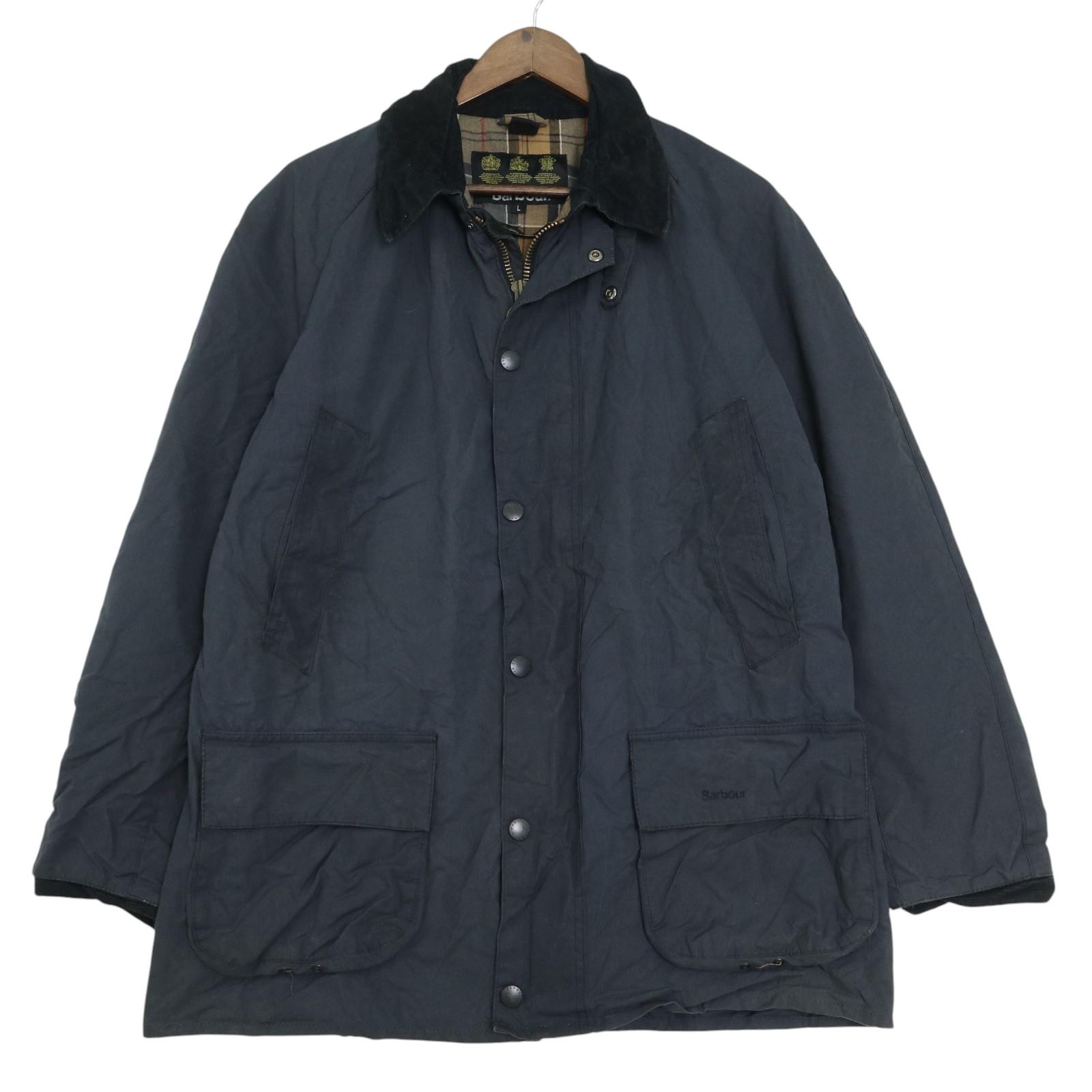 イングランド製 Barbour バブアー BRISTOL ブリストル オイルドジャケット ネイビー(メンズ L)中古 古着 A4741